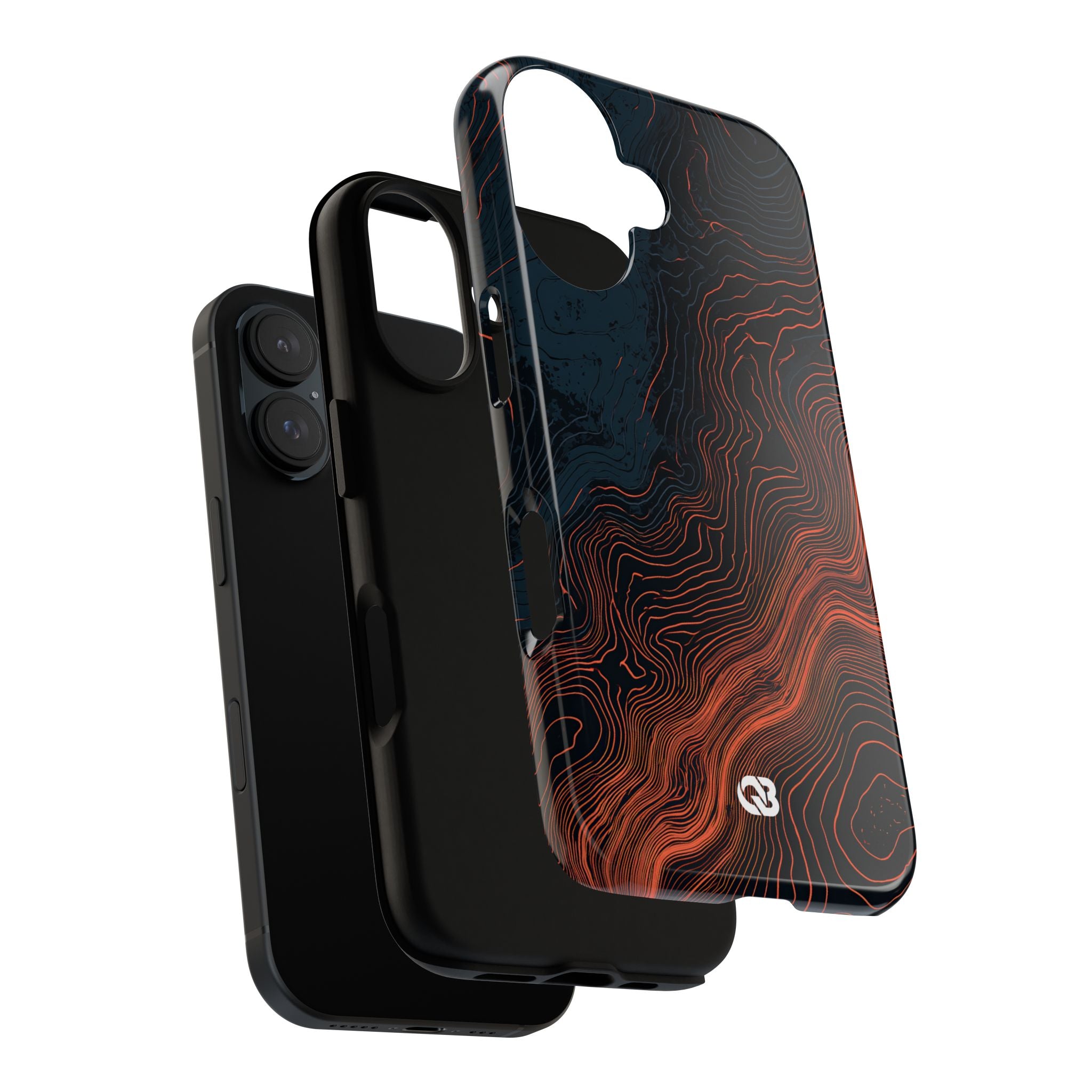Black Tough Phone Case for iPhone - Volcanic Basalt Map