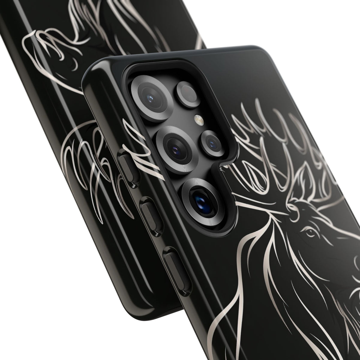 Nordic Moose Contour · Tough Phone Case for Samsung · Black