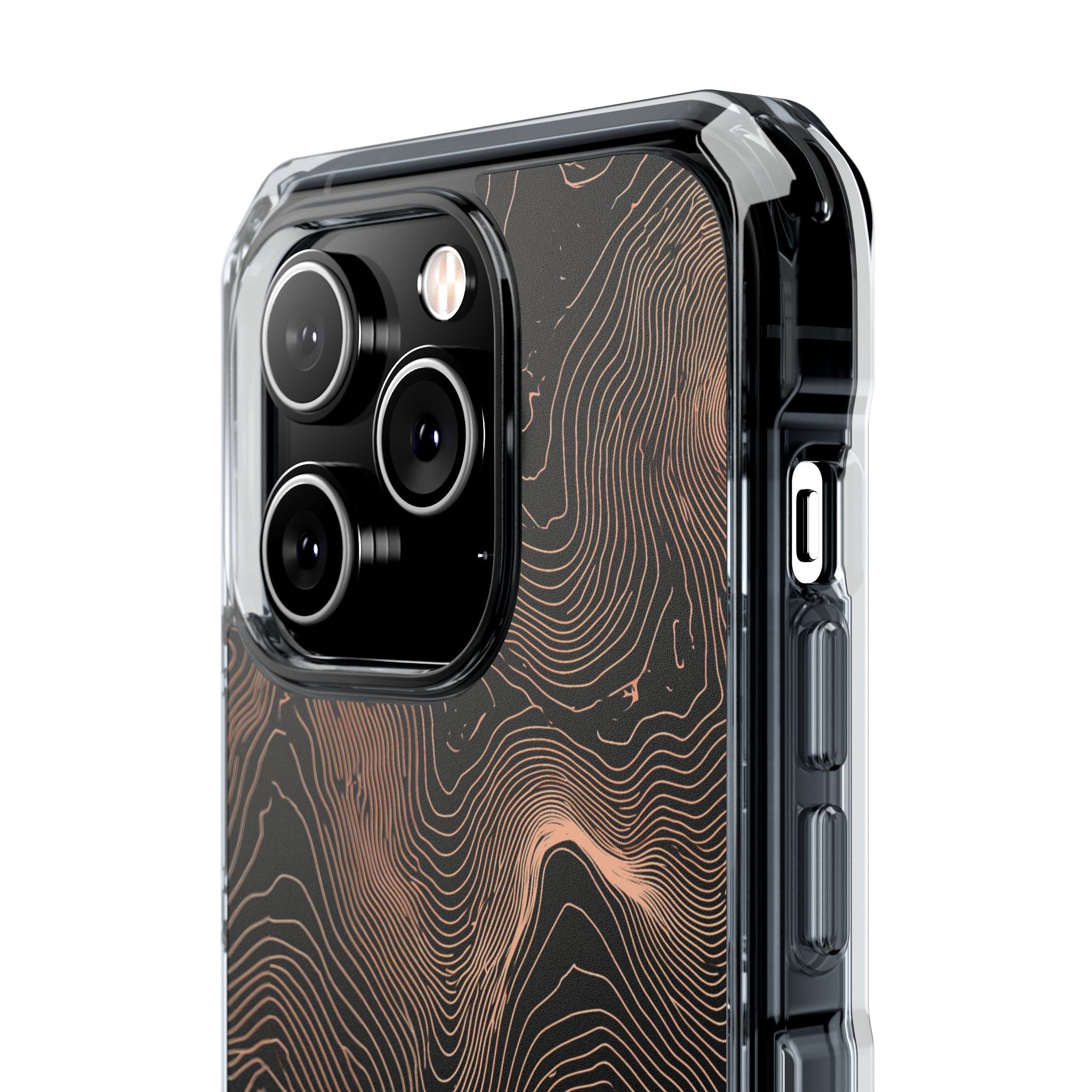 Orange Impact MagSafe Phone Case for iPhone - Salmon Ridge Topo