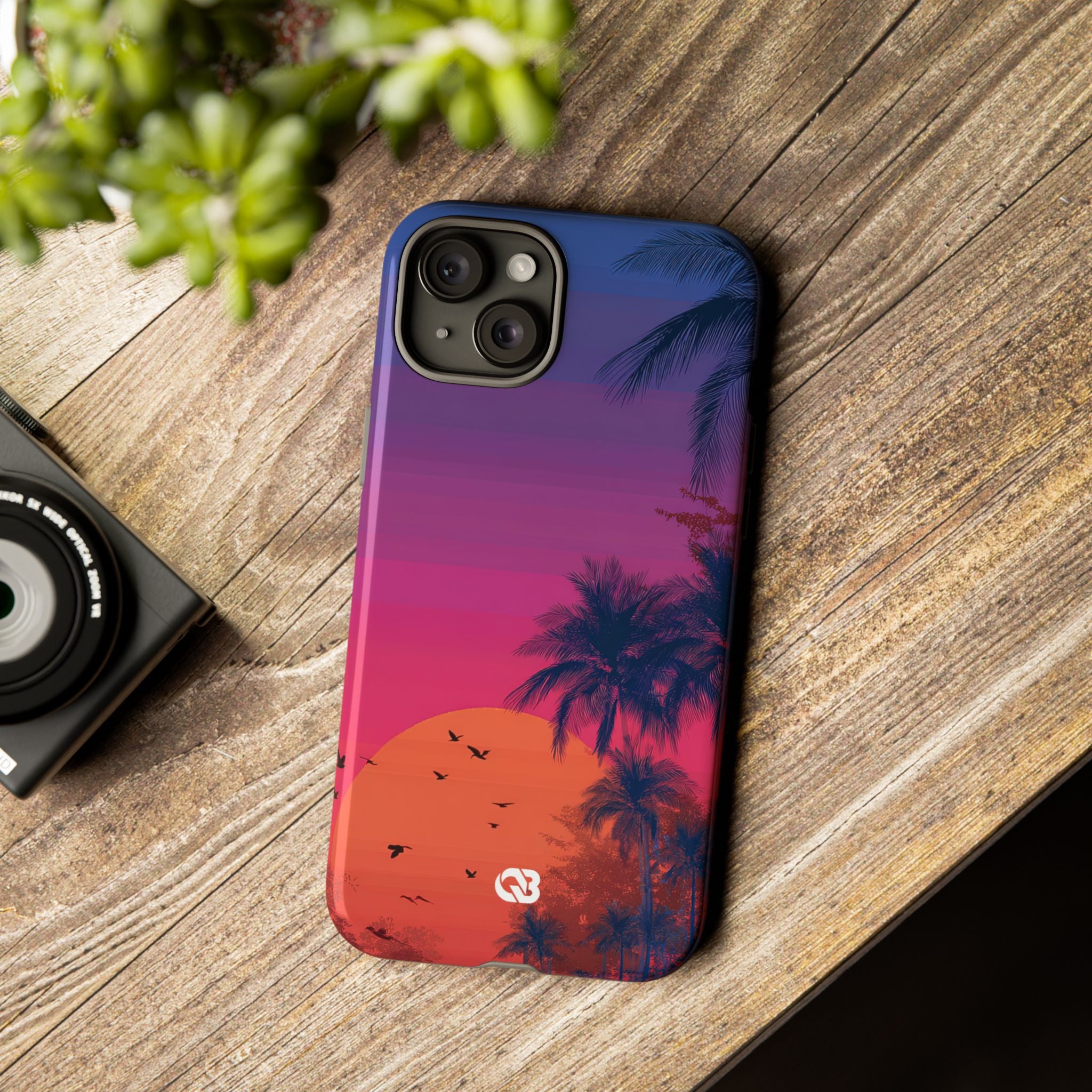 Neon Horizon Palms · Tough Phone Case for iPhone