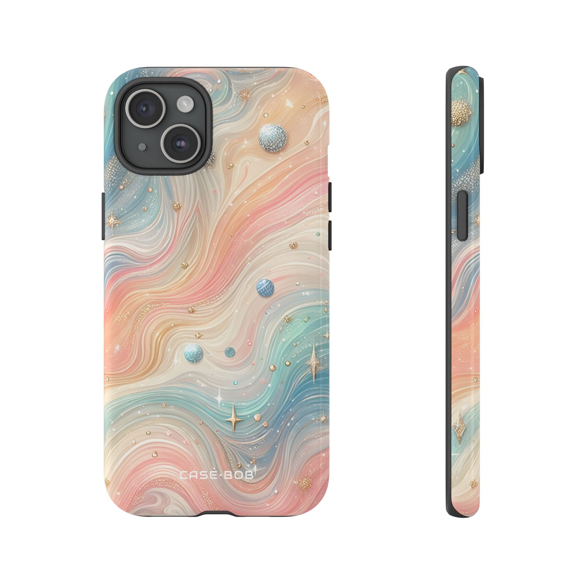 Iridescent Swirls iPhone 15 Plus Skal - Tough