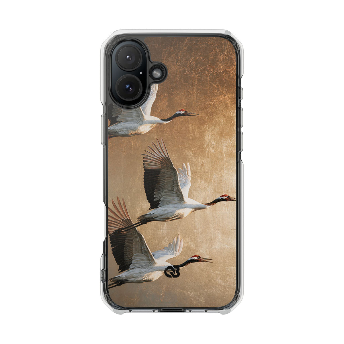 Golden Crane Flight · Clear Impact Magnetic Phone Case for iPhone · Gold
