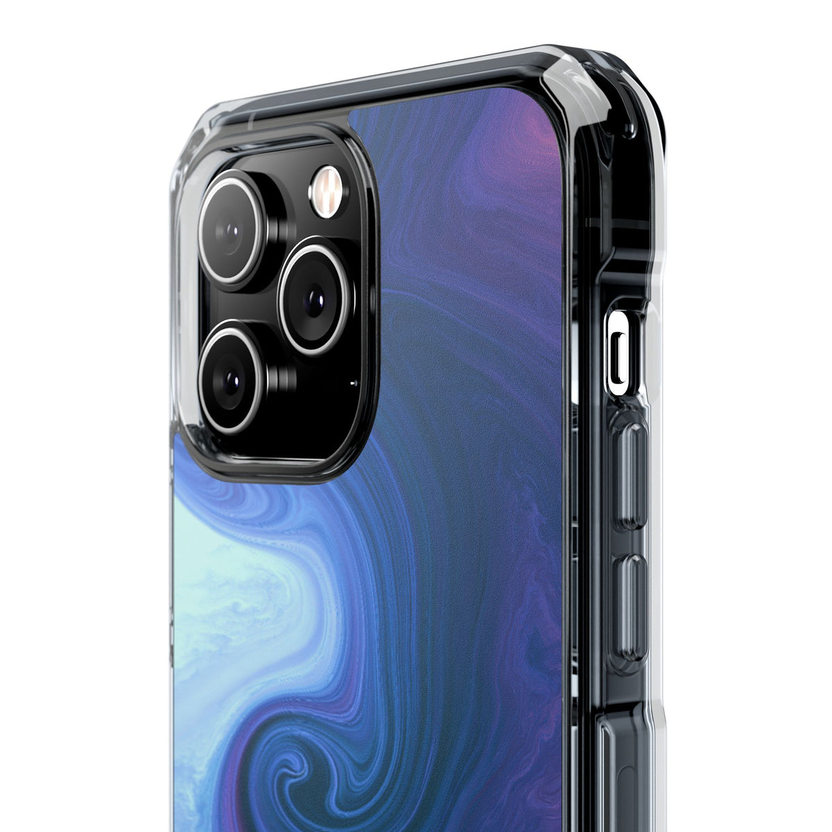 Azure Fluid Swirl · Clear Impact Magnetic Phone Case for iPhone · Blue