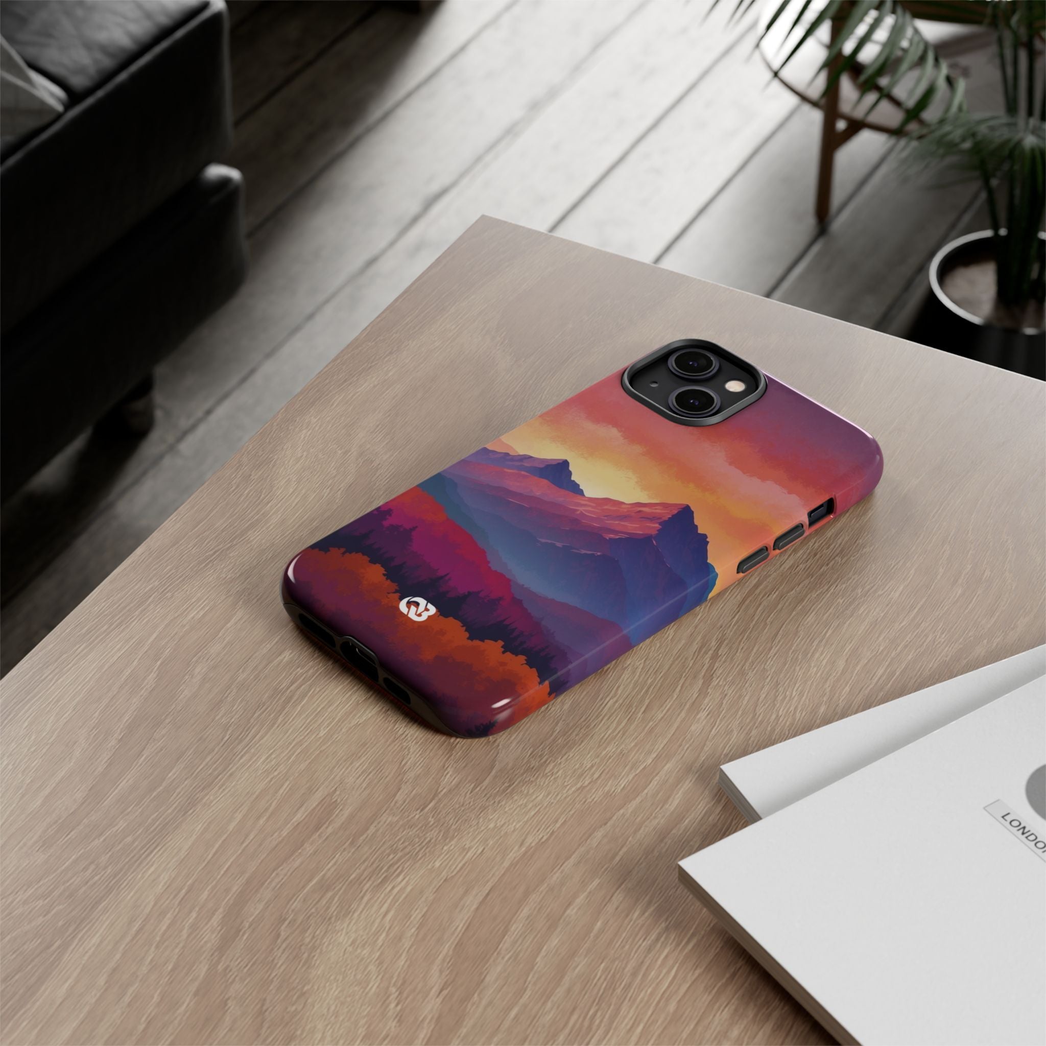 Crimson Mountain Dusk · Tough Phone Case for iPhone