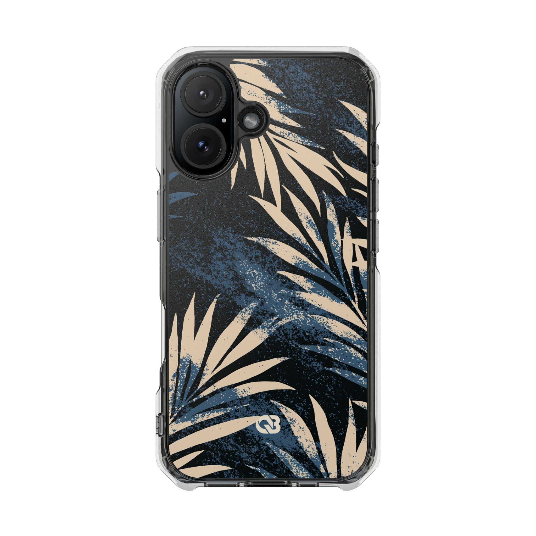Blue Impact MagSafe Phone Case for iPhone - Midnight Indigo Palm
