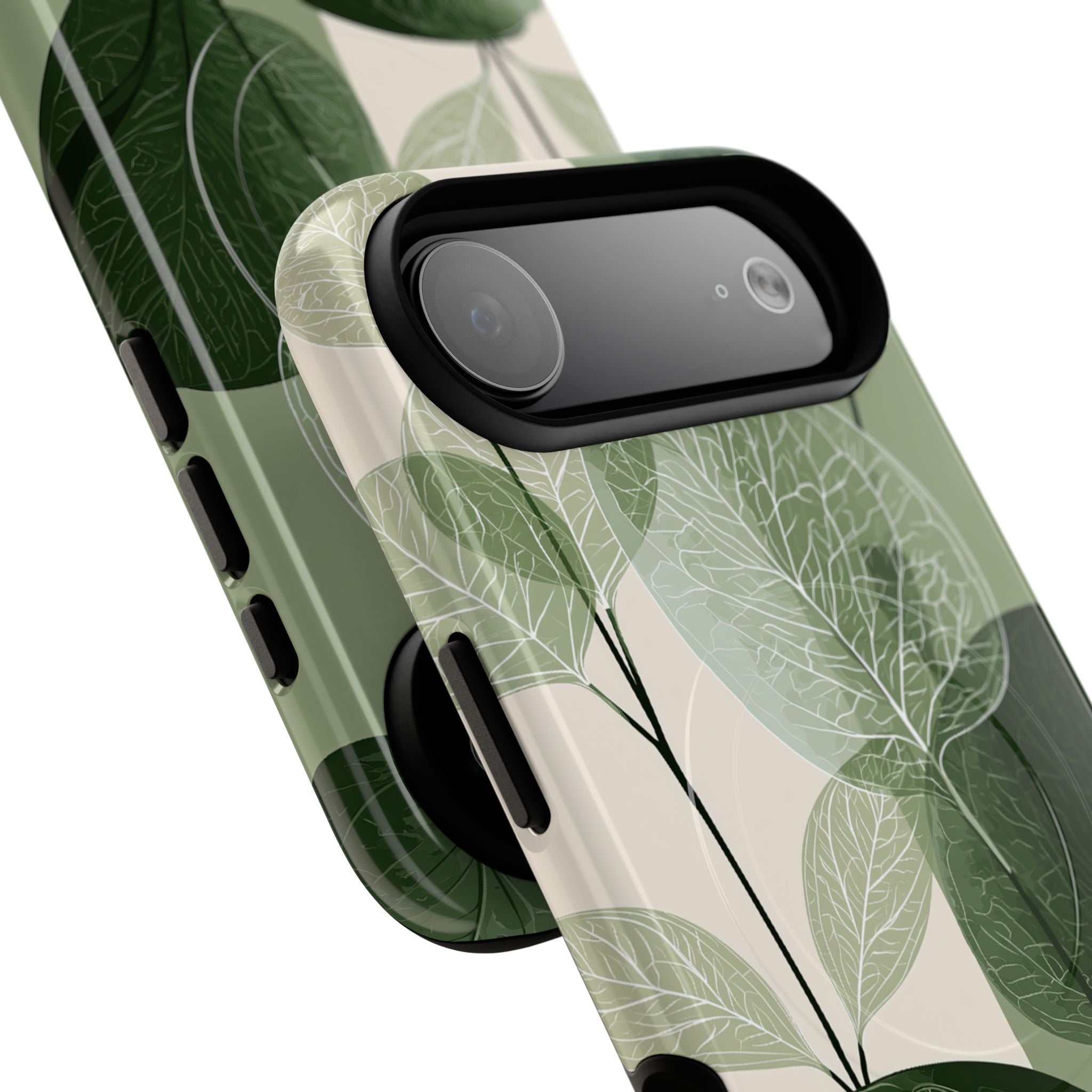 Green Tough 2.0 Magsafe Phone Case for iPhone - Sage Leaf Skeletals