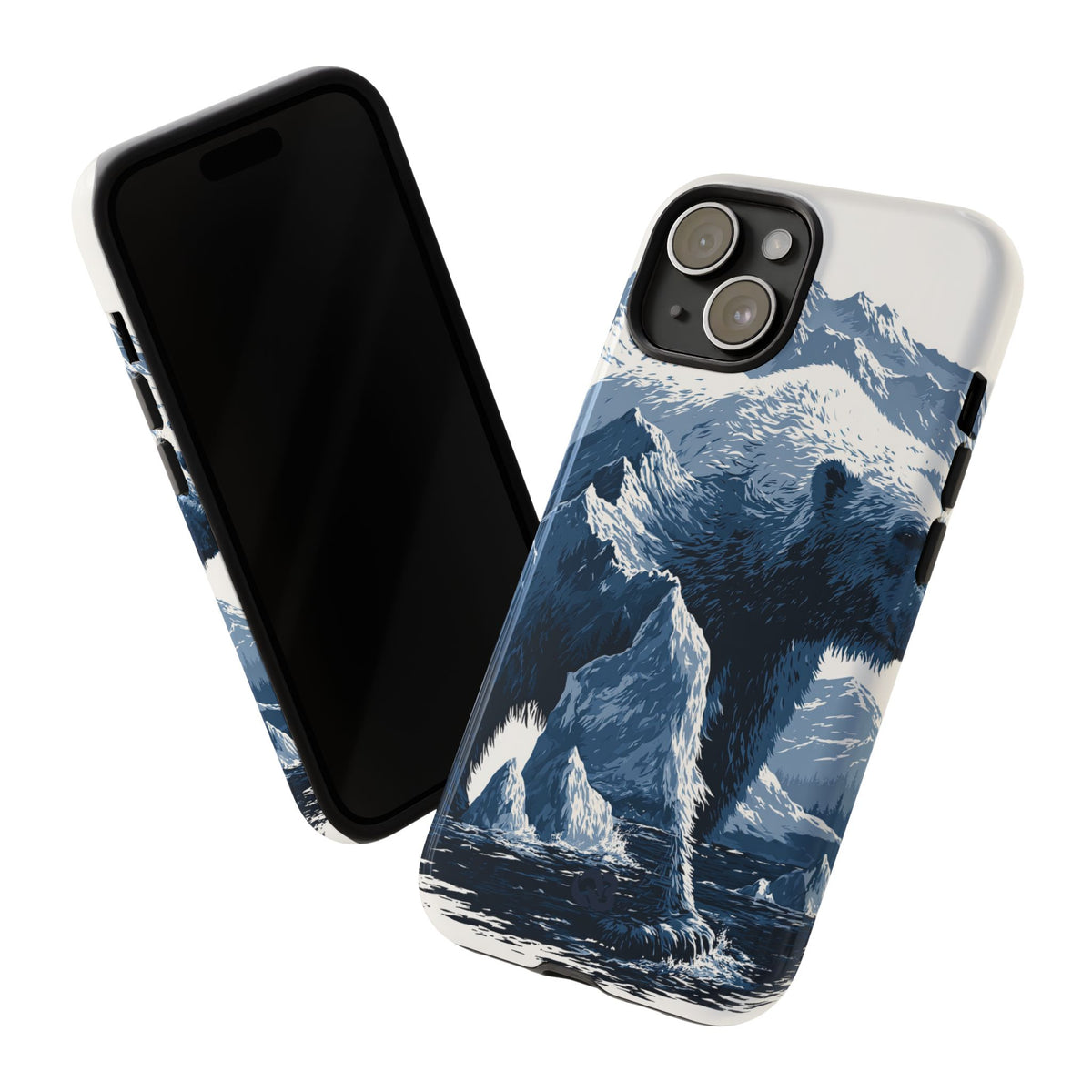 Fjord Summit Bear · Tough Phone Case for iPhone · Blue