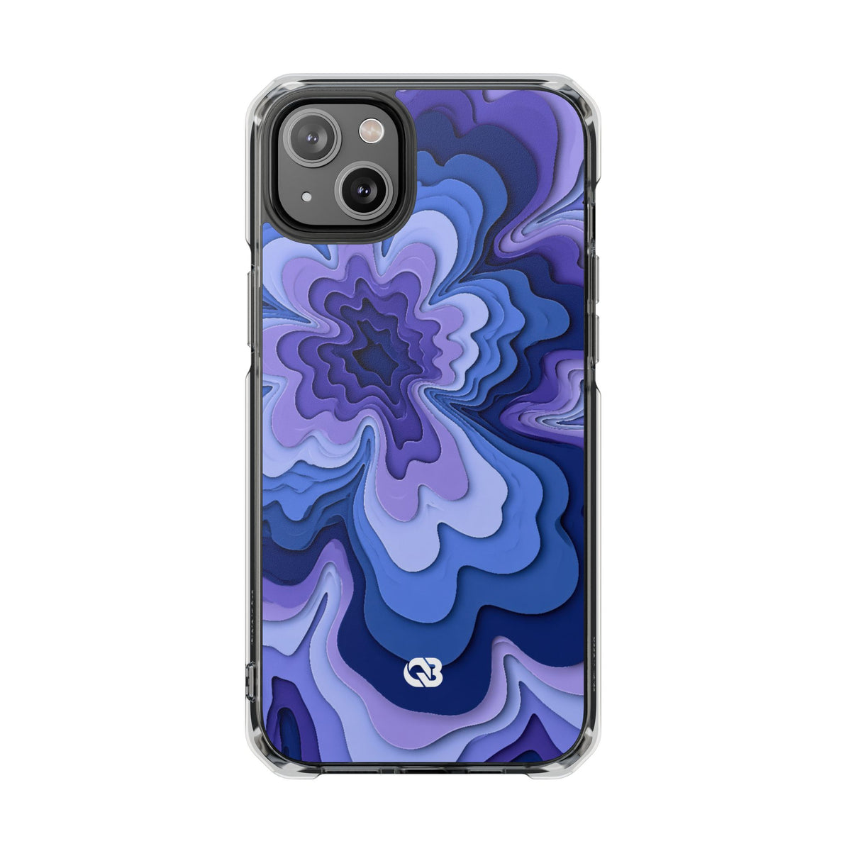 Periwinkle Strata Bloom · Clear Impact Magnetic Phone Case for iPhone · Purple