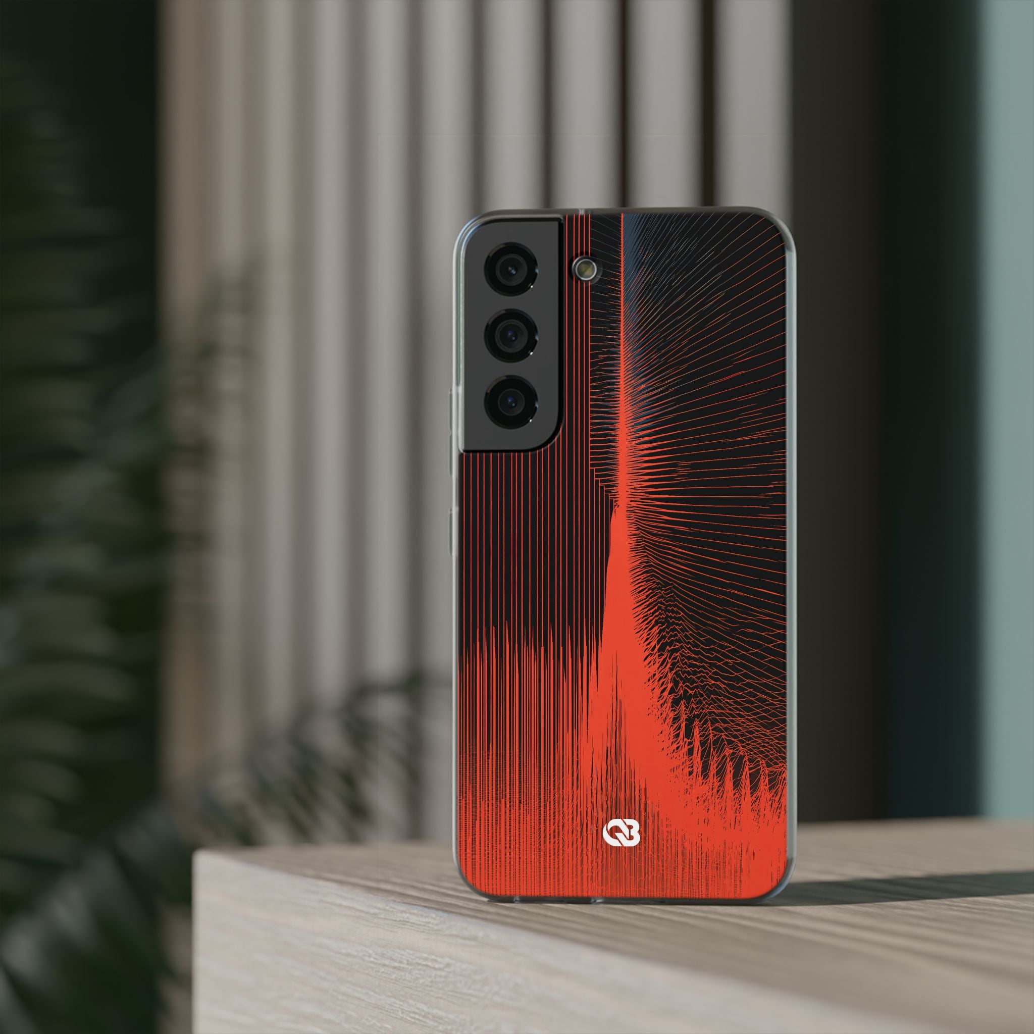 Red Lite Phone Case for Samsung - Crimson Frequency Pulse