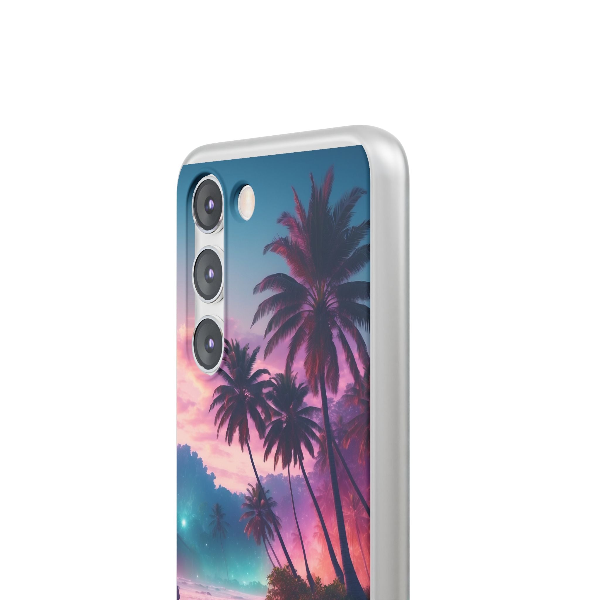 Neon Shore Palms · Soft Phone Case for Samsung