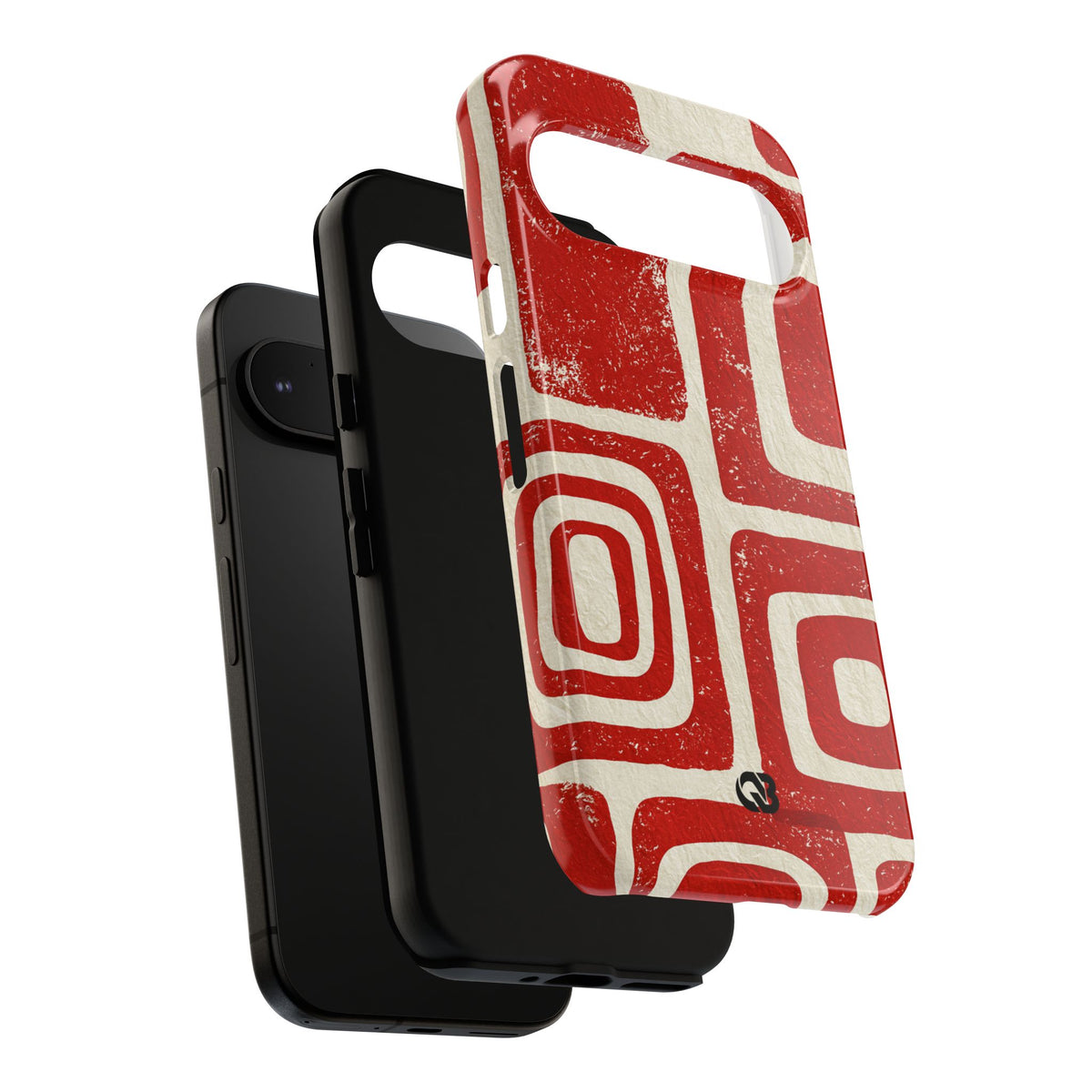 Vermilion Block Motif · Tough Phone Case for Pixel · Red