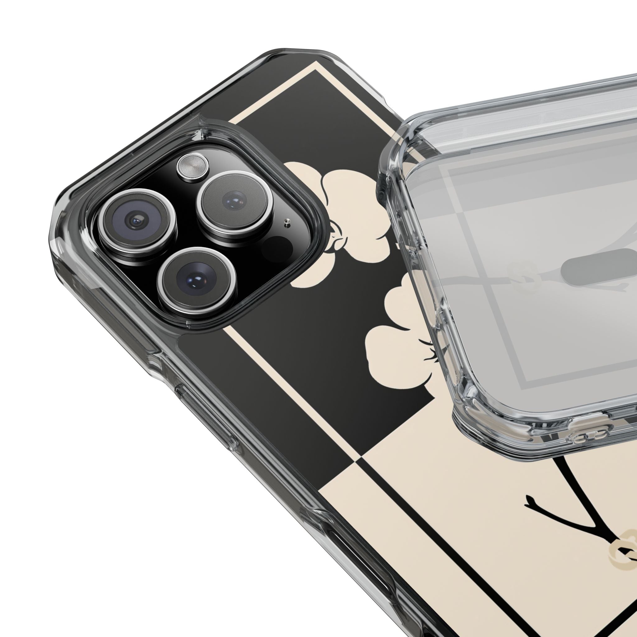 Beige Impact MagSafe Phone Case for iPhone - Nocturnal Orchid Frame