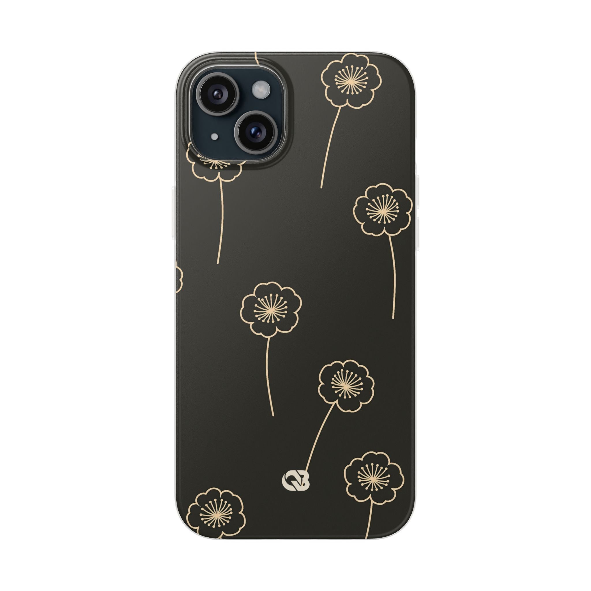 Black Lite Phone Case for iPhone - Obsidian Sand Petals