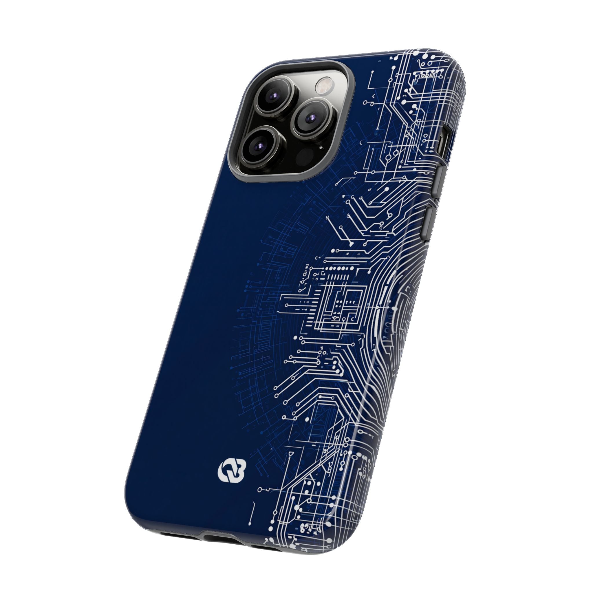 Blue Tough Phone Case for iPhone - Cobalt Circuit Logic