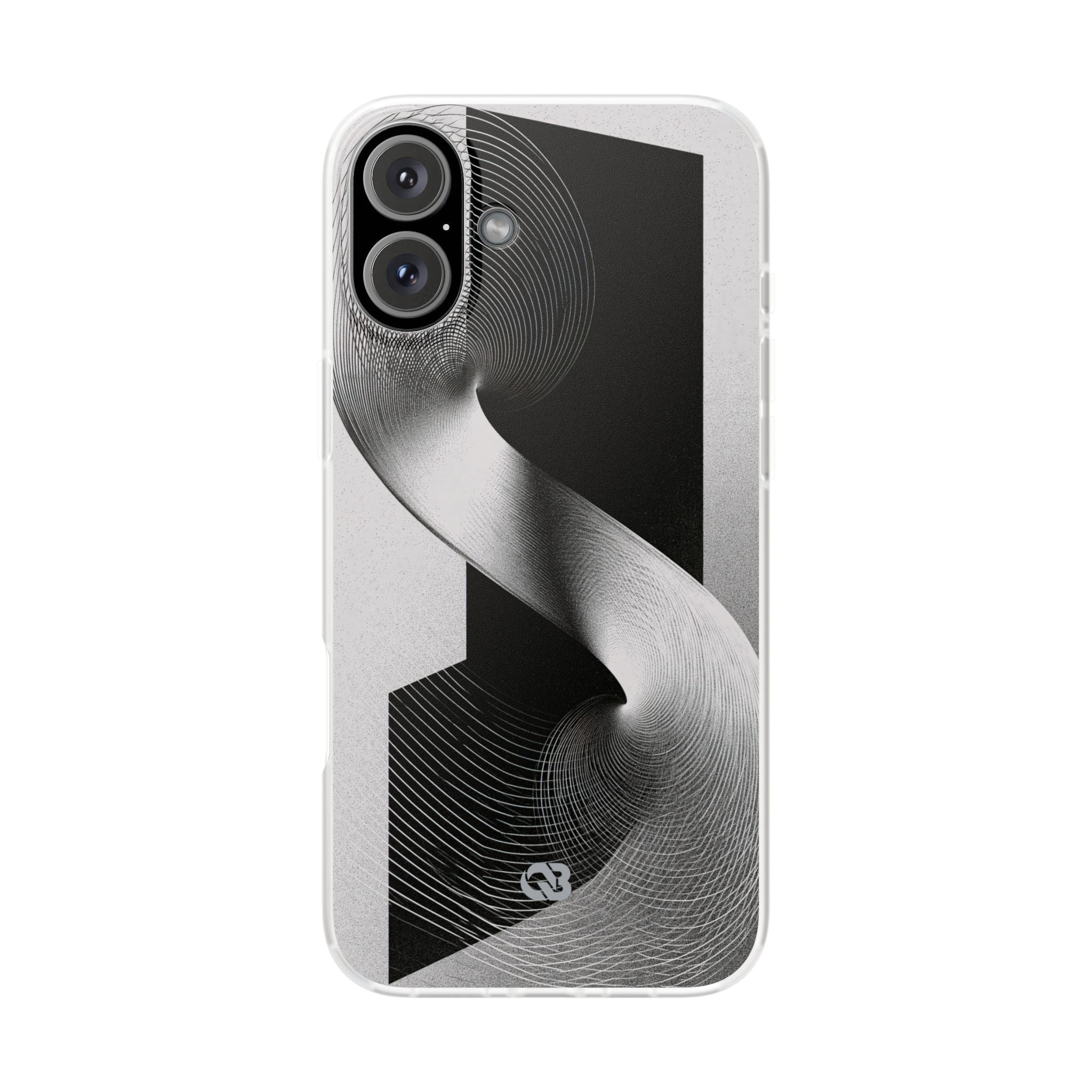 Grey Lite Phone Case for iPhone - Obsidian Moiré Wave