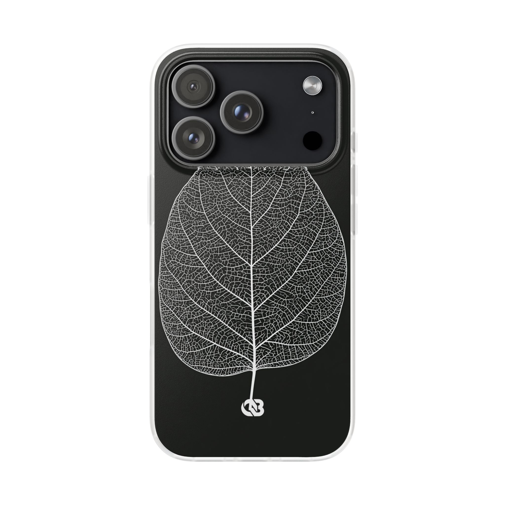 Black Lite Phone Case for iPhone - Bleached Leaf Lattice