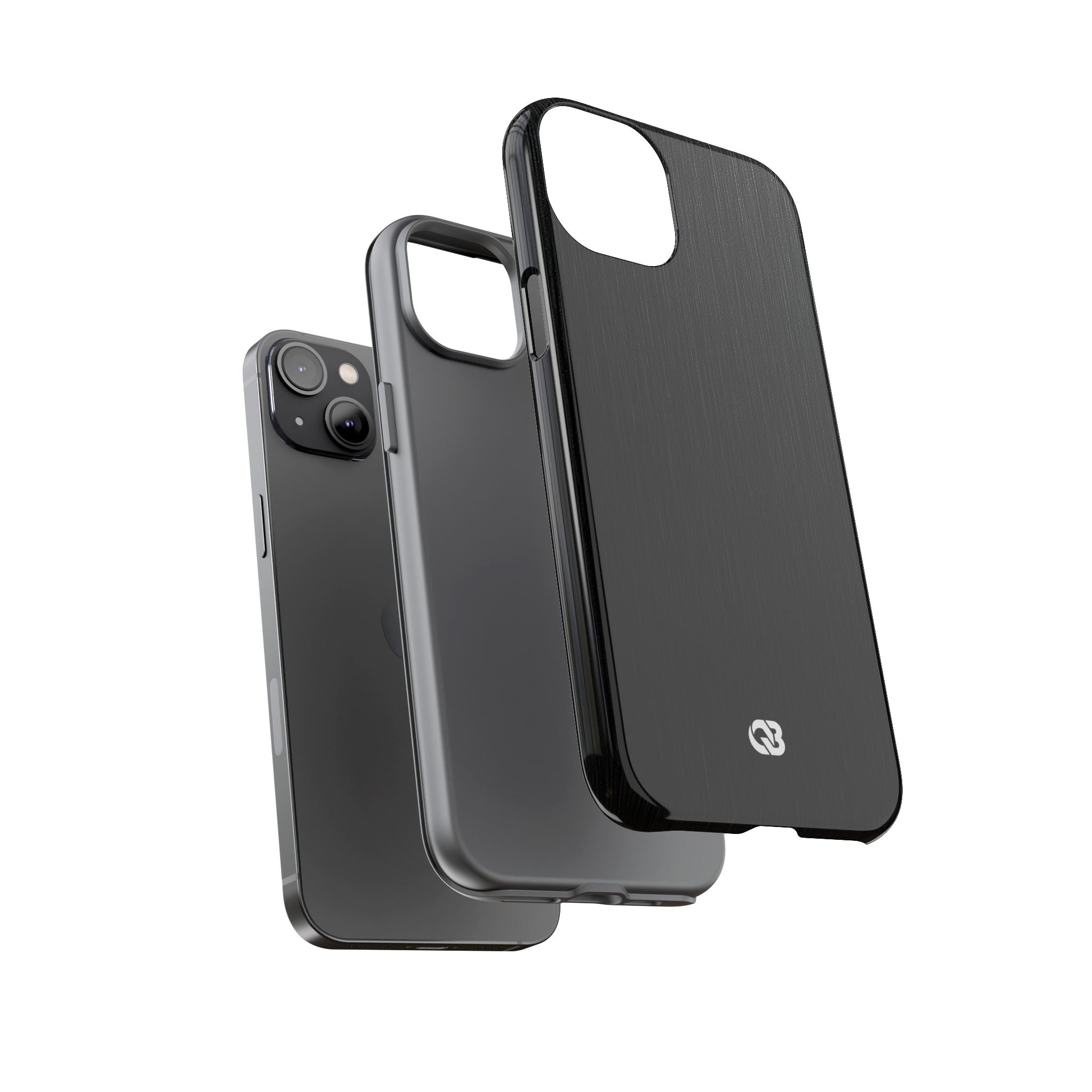 Black Tough Phone Case for iPhone - Brushed Obsidian Slate