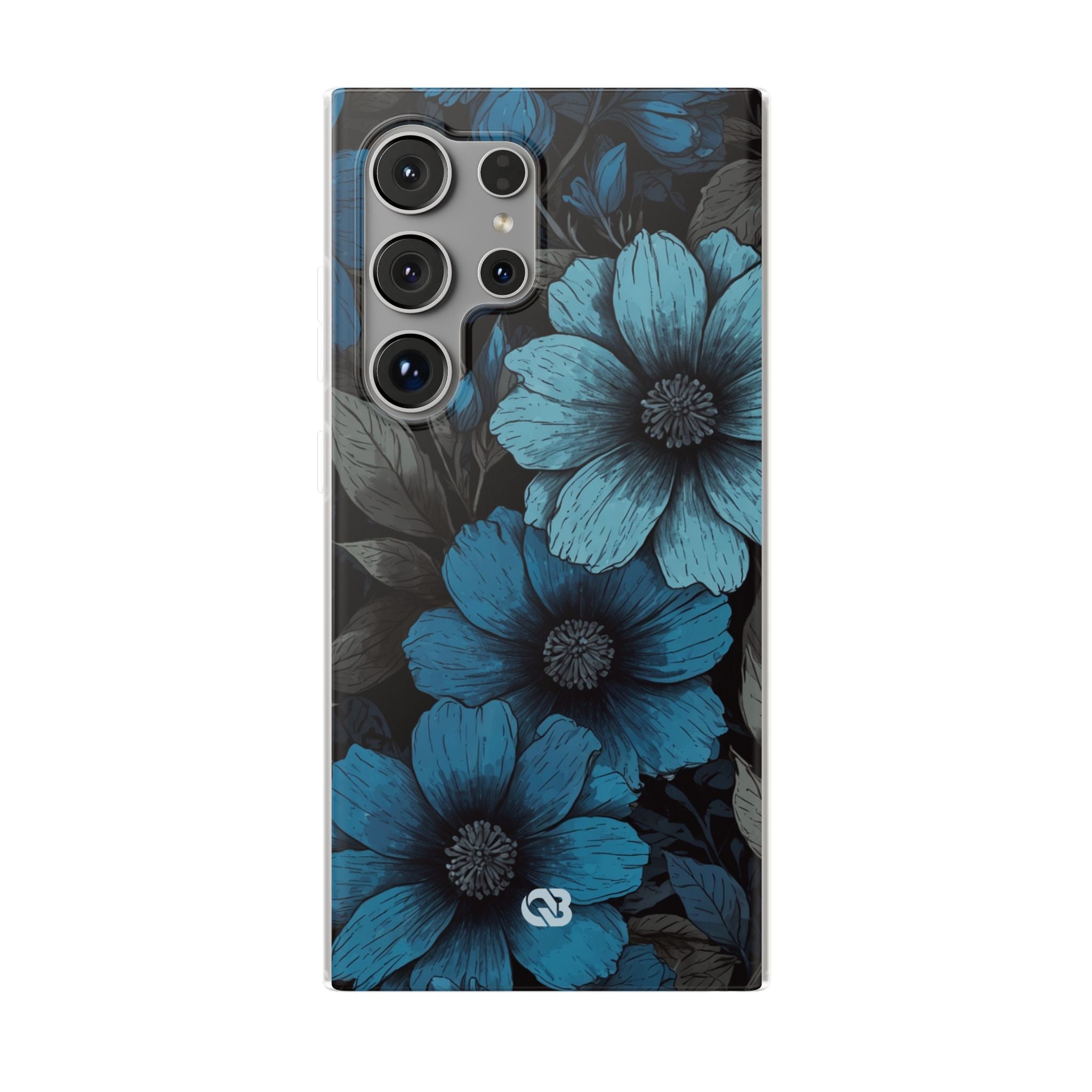 Obsidian Blue Petals · Soft Phone Case for Samsung