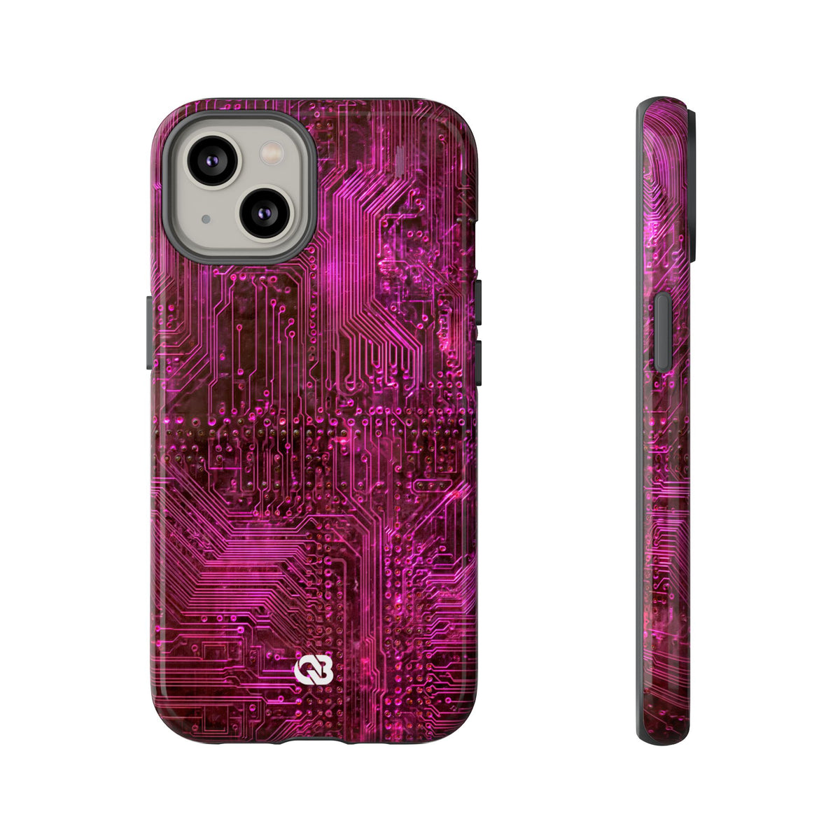 Magenta Circuit Trace · Tough Phone Case for iPhone · Pink