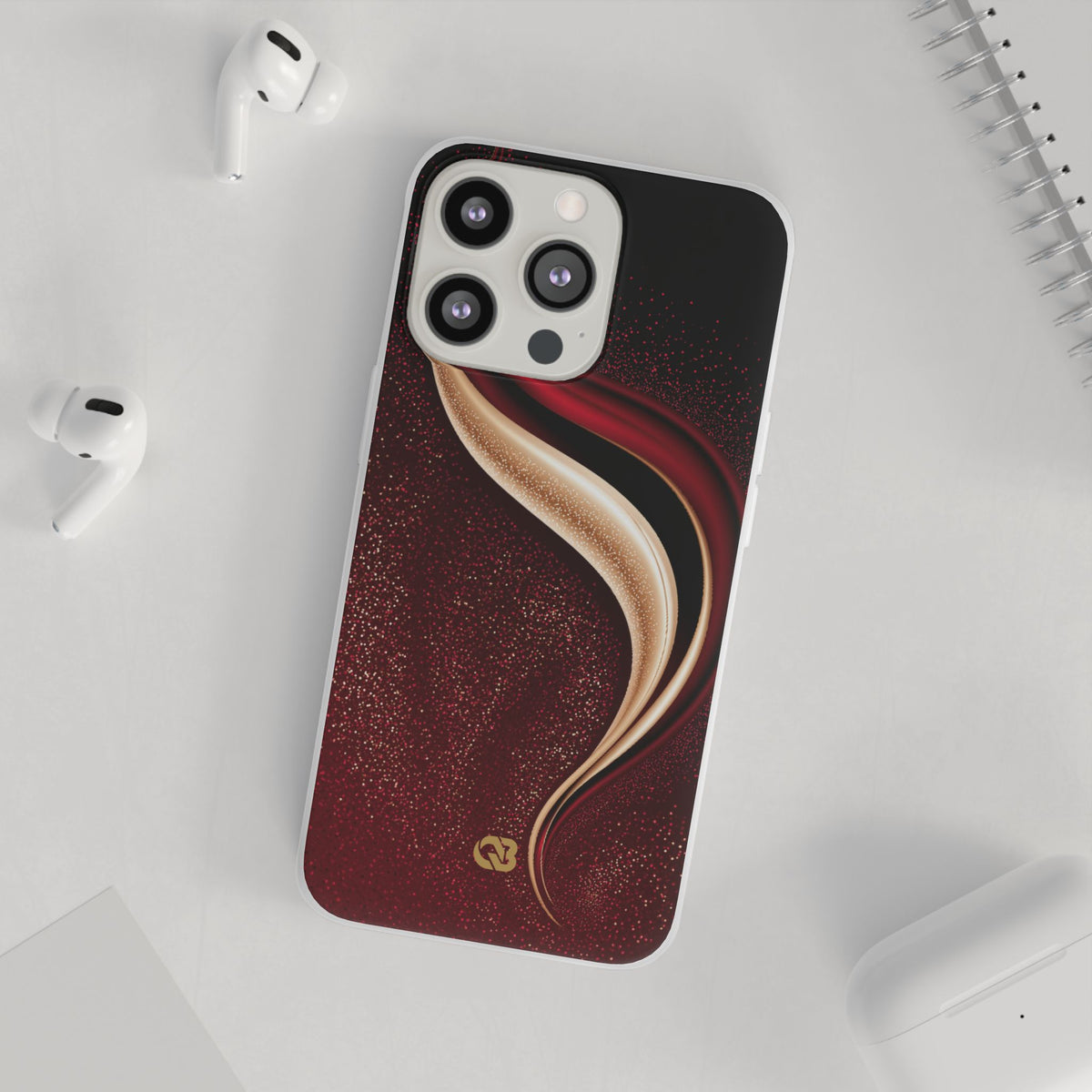 Gilded Crimson Flow · Lite Phone Case for iPhone · Red