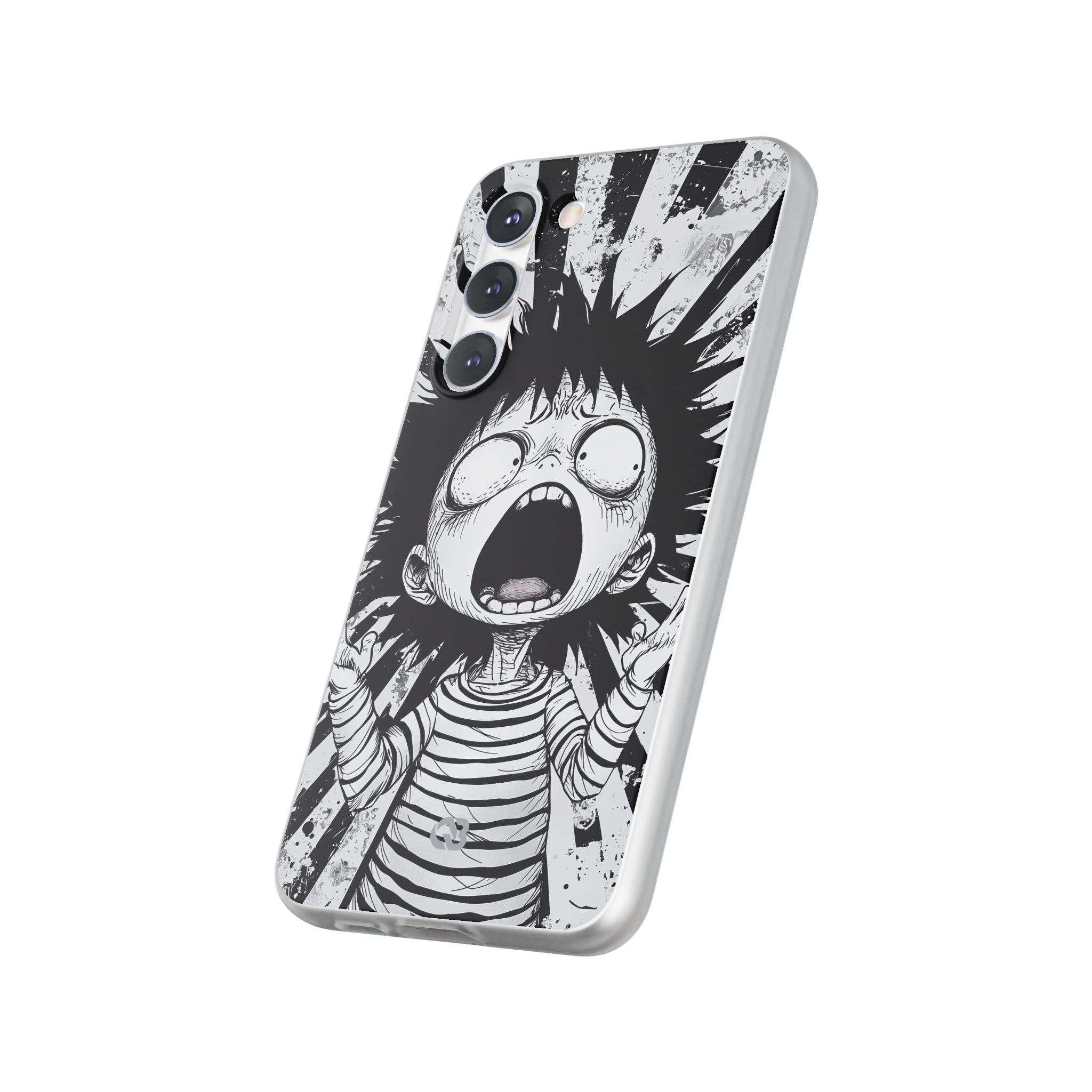 Chaotic Monochrome Scream · Soft Telefoncover for Samsung