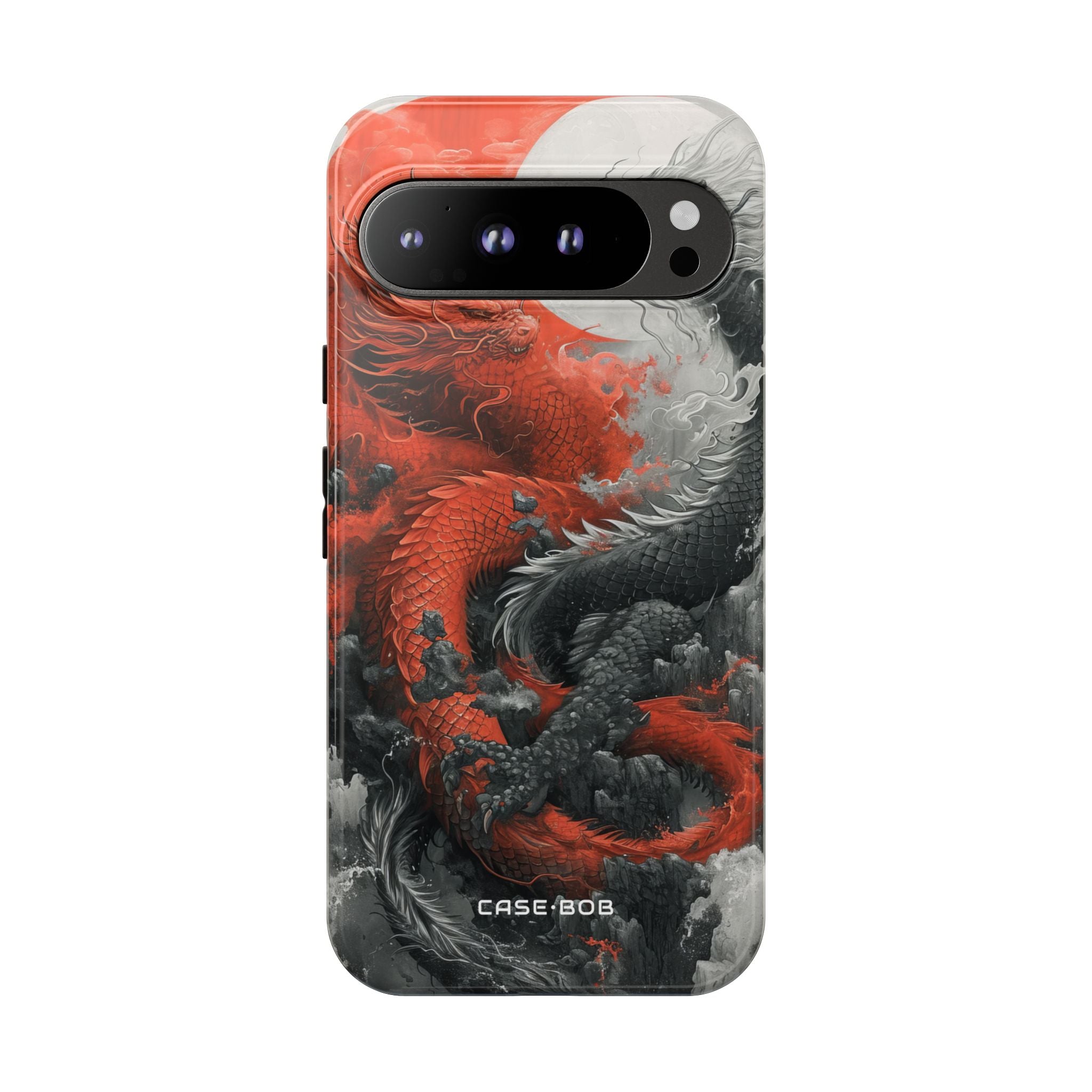 Twin Dragons Crimson Google Pixel 9 Pro XL Case - Tough