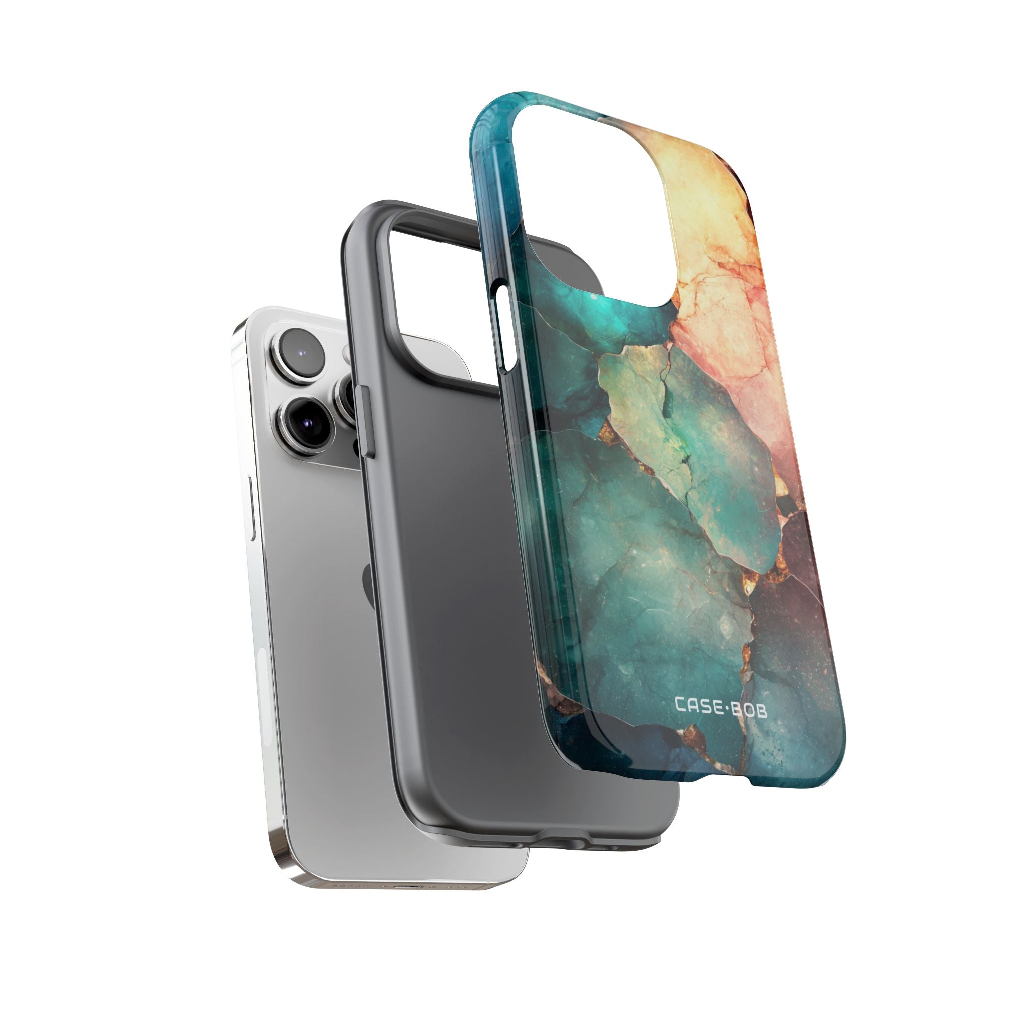 Vihreä mosaiikkiveneet iPhone 14 Pro -kotelotyyppi - Tough