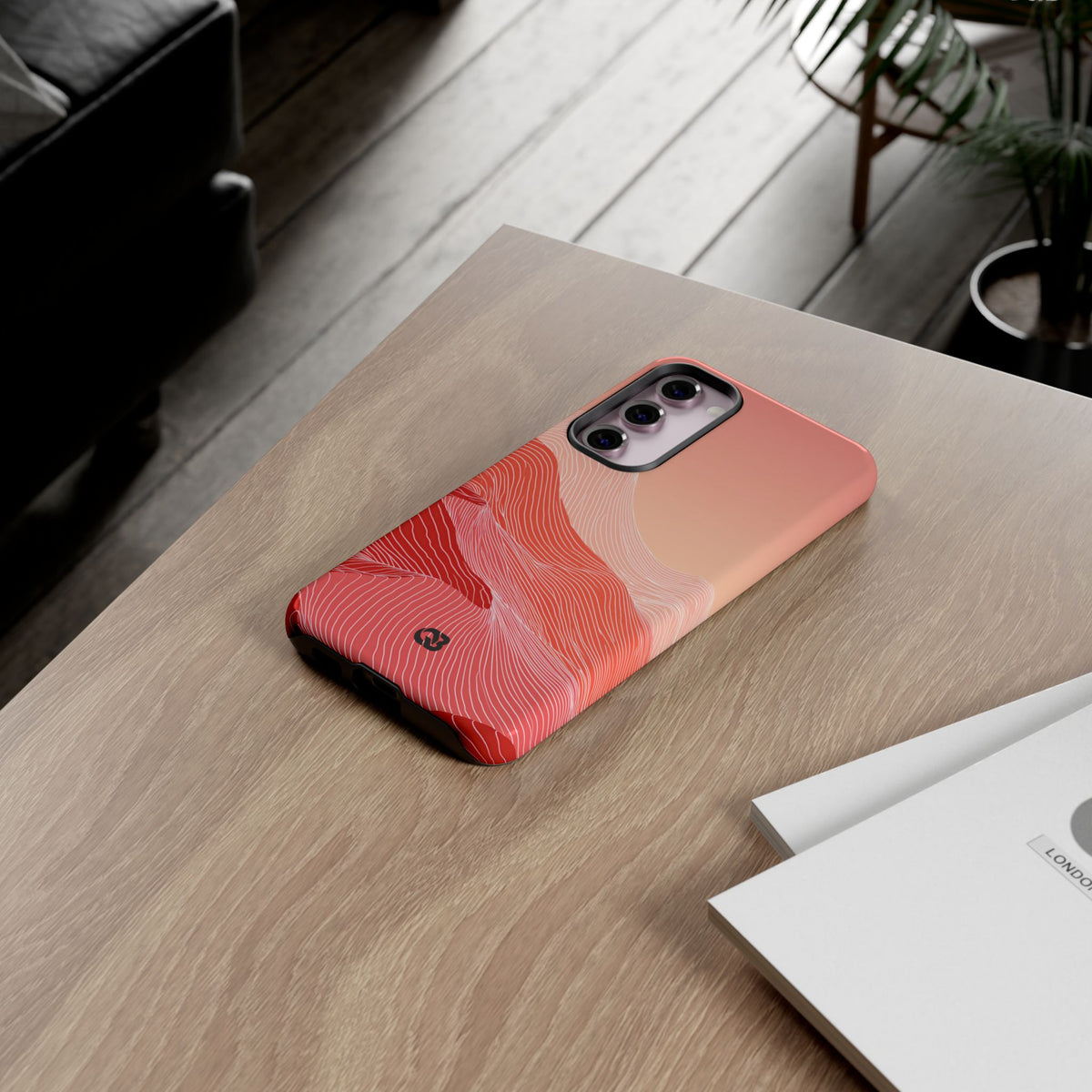 Red Tough Phone Case for Samsung - Crimson Ridge Contour