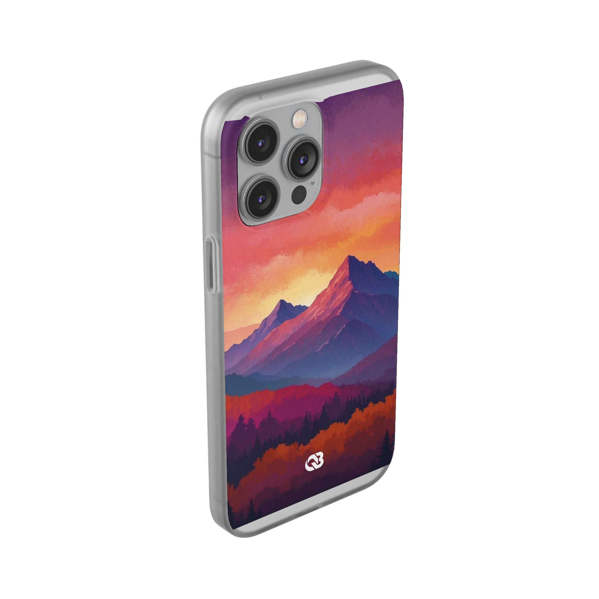 Crimson Mountain Dusk · Soft Custodia per iPhone