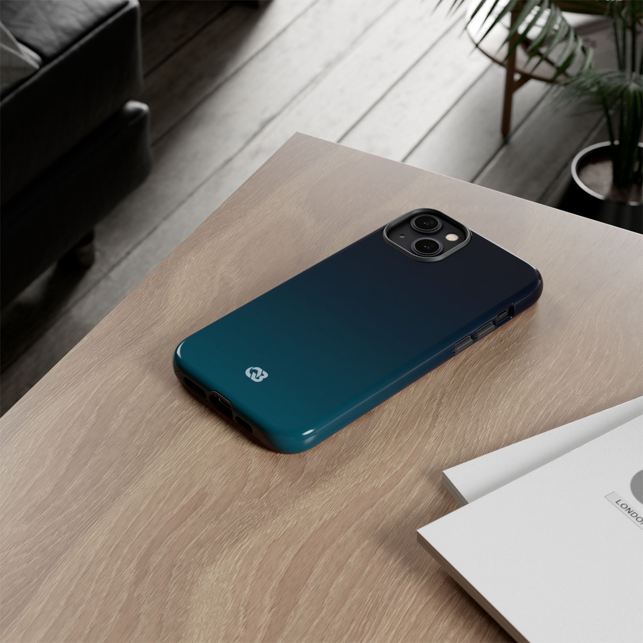 Teal Tough Phone Case for iPhone - Abyss Teal Haze
