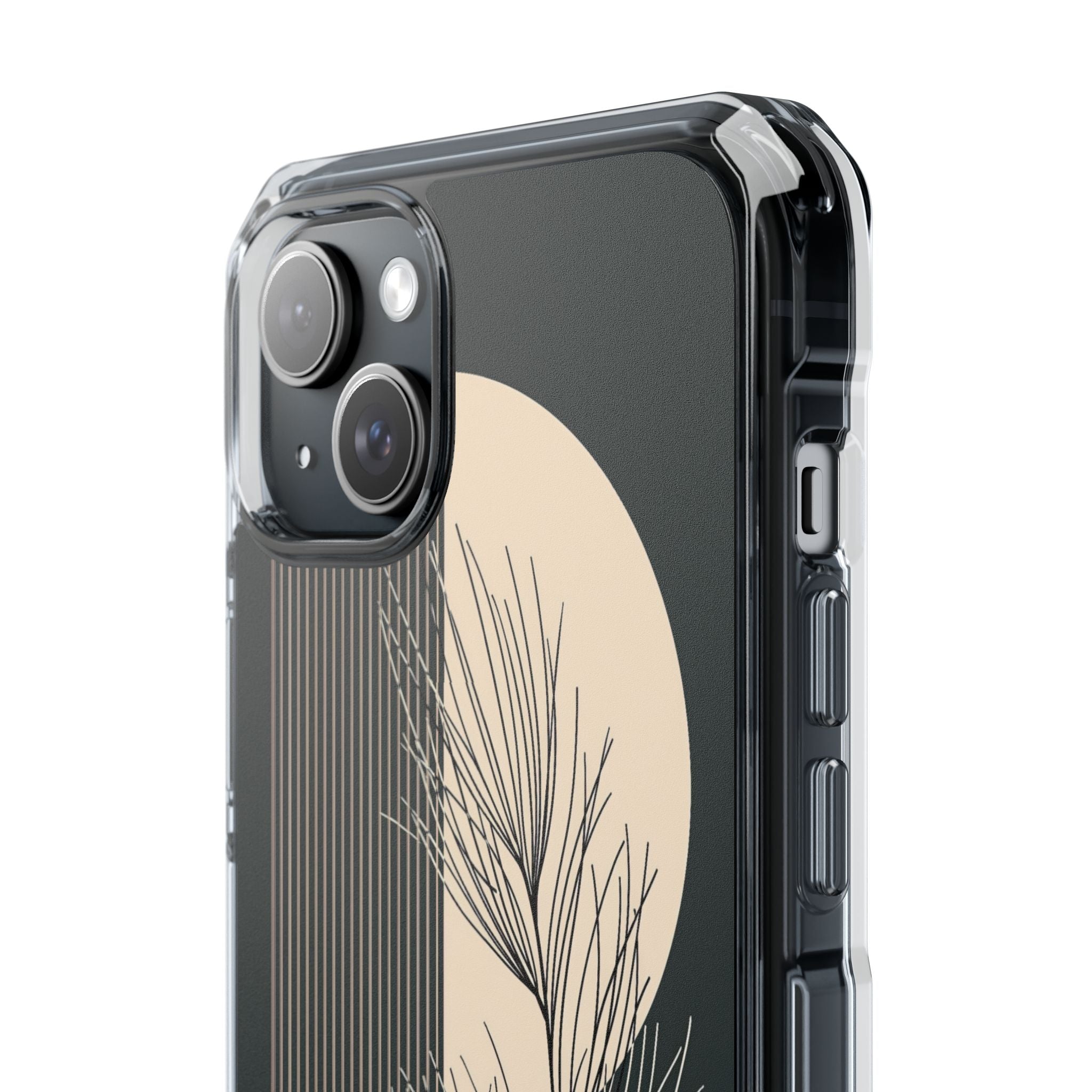 Black Impact MagSafe Phone Case for iPhone - Obsidian Sand Willow