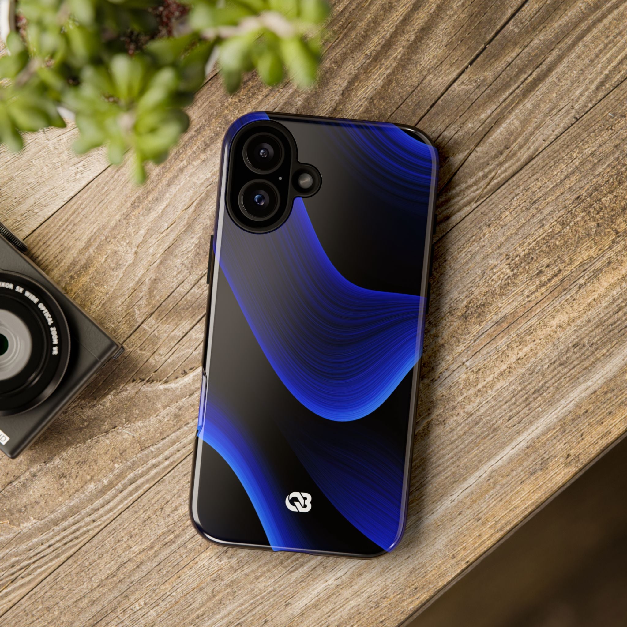 Blue Tough Phone Case for iPhone - Electric Cobalt Flow