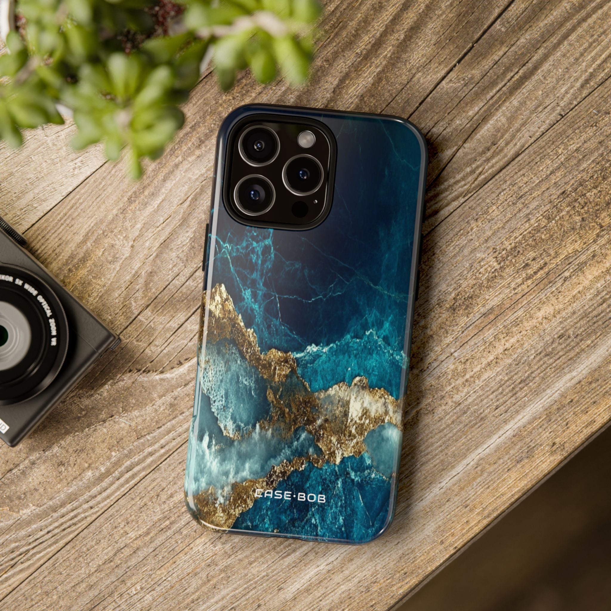 Jagged Gold Split iPhone 16 Pro Max Case - Tough