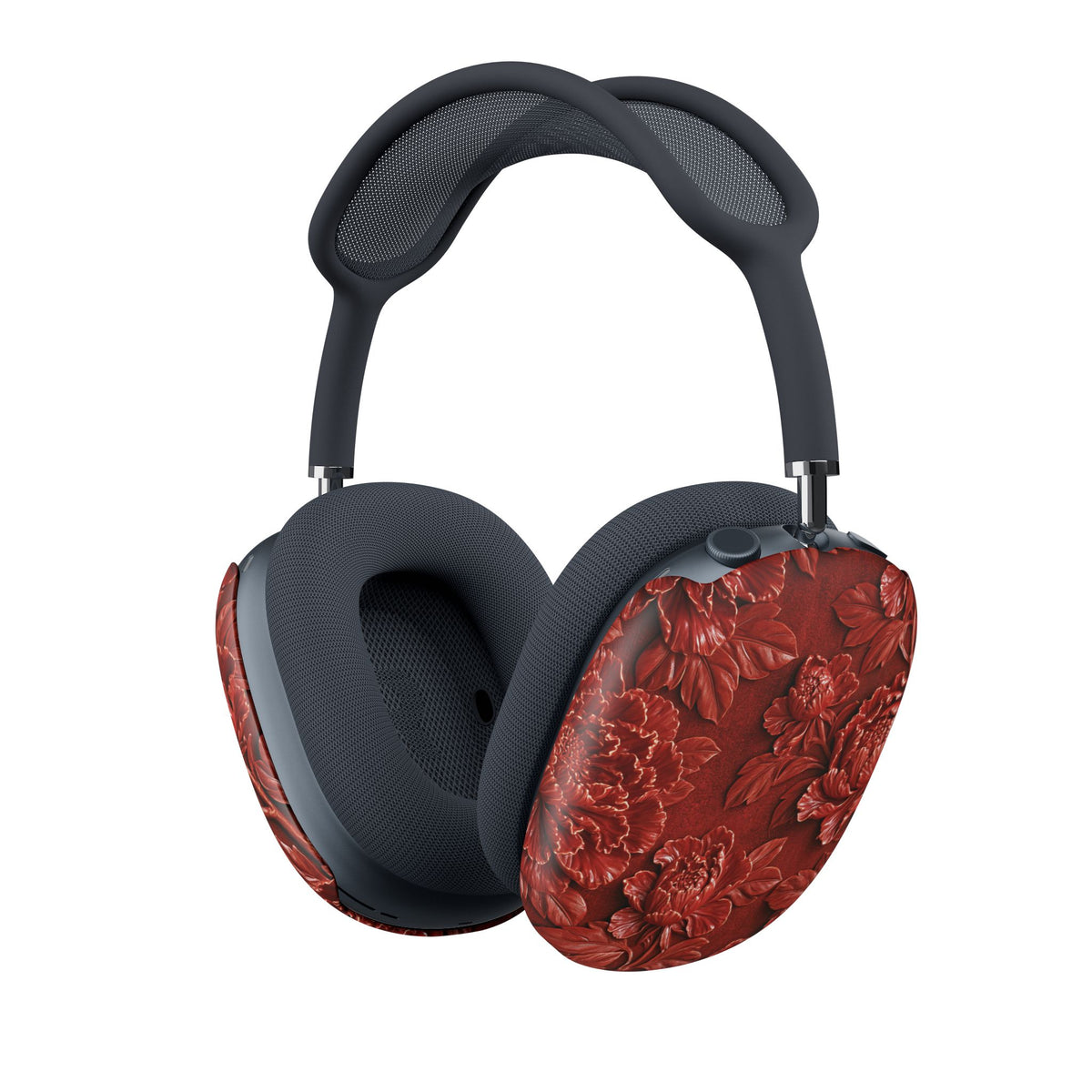 Cinnabar Peony Relief · Hard Case for AirPods Max · Red