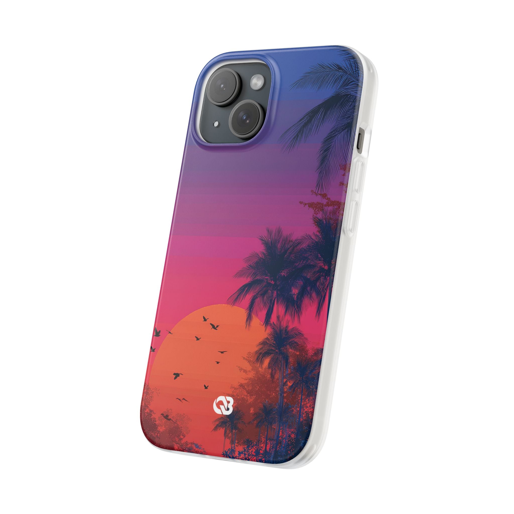 Neon Horizon Palms · Soft Capa para iPhone