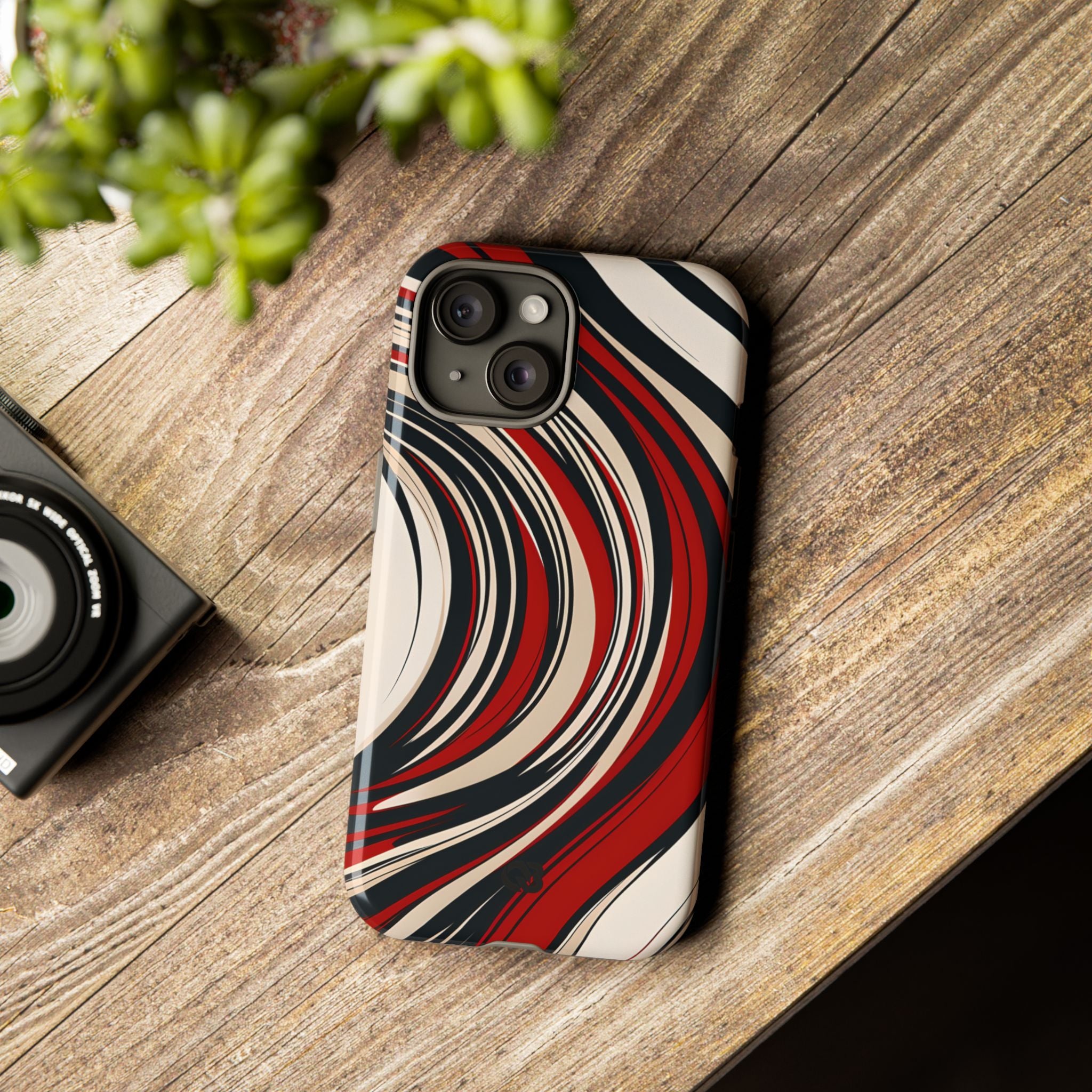 Karmesin Fluss Wellen · Tough Handyhülle für iPhone