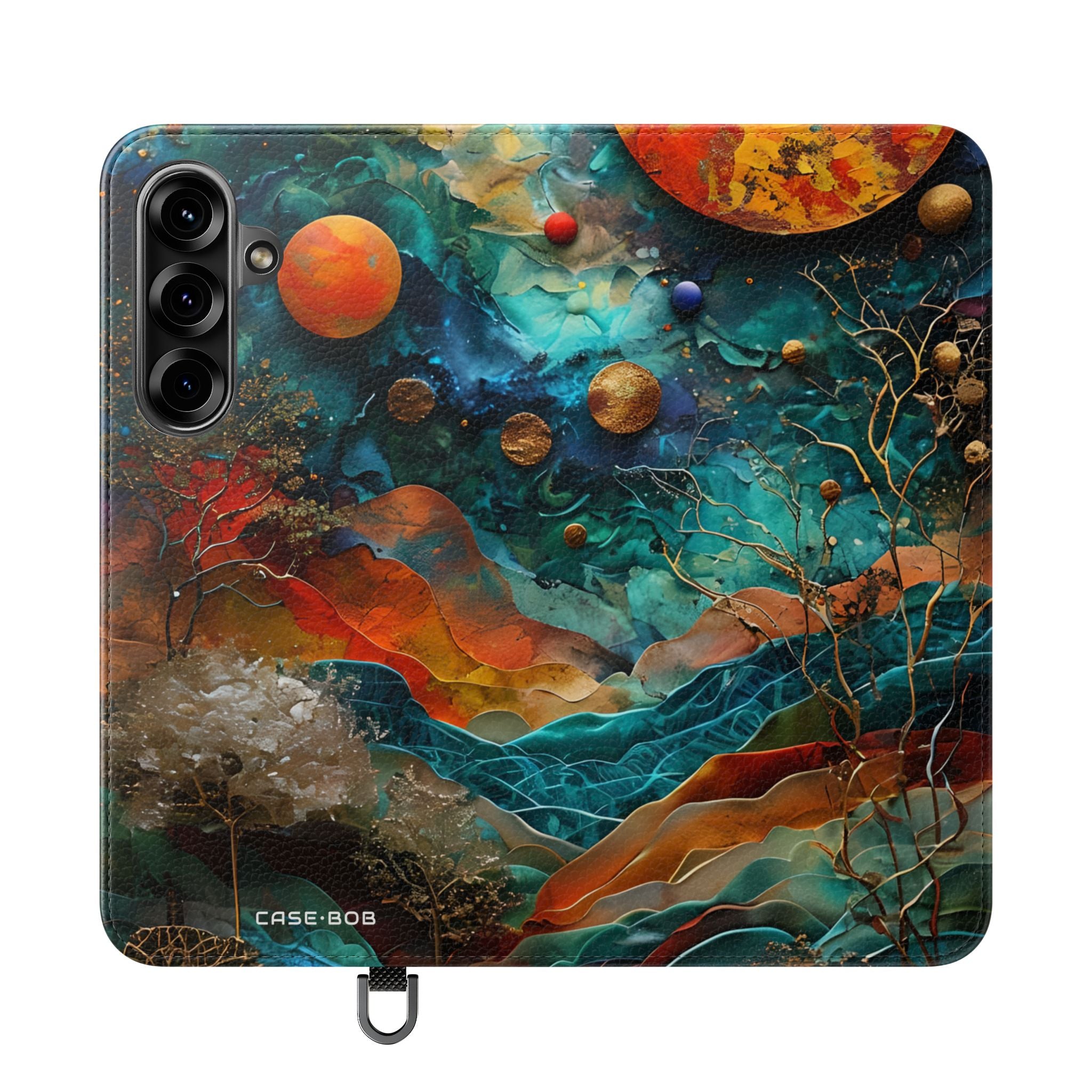 Solar Orbit Orange - Samsung S25+ Case - Wallet