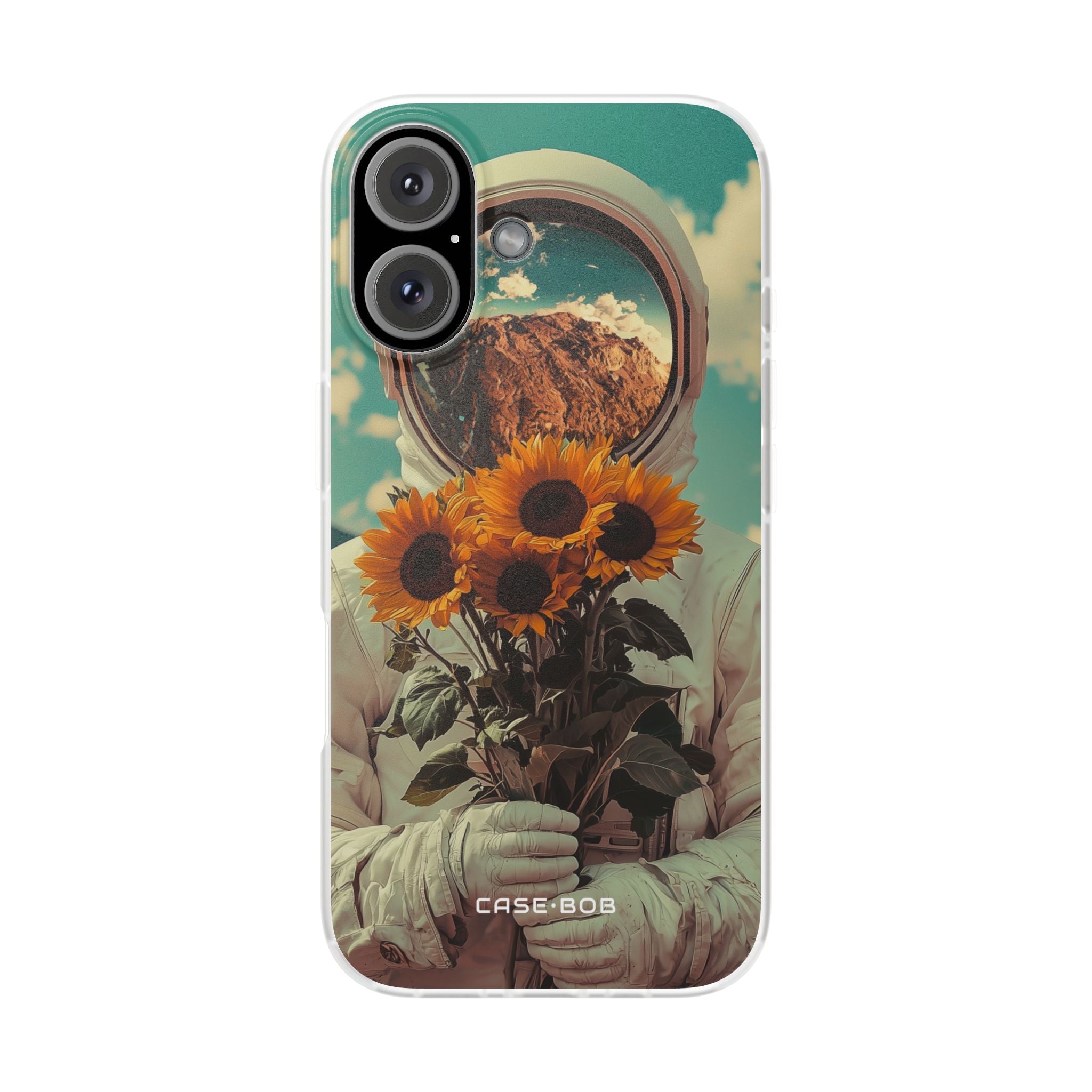 Sunflower Astronaut iPhone 16 Case - Soft