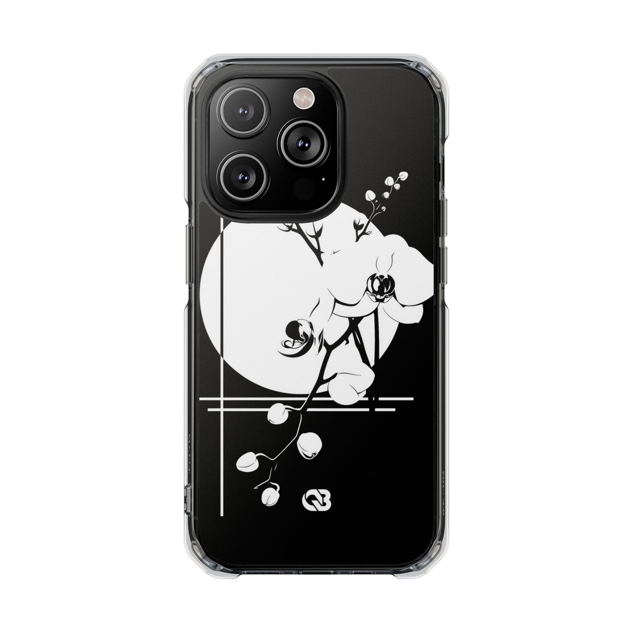 Black Impact MagSafe Phone Case for iPhone - Lunar Orchid Grid