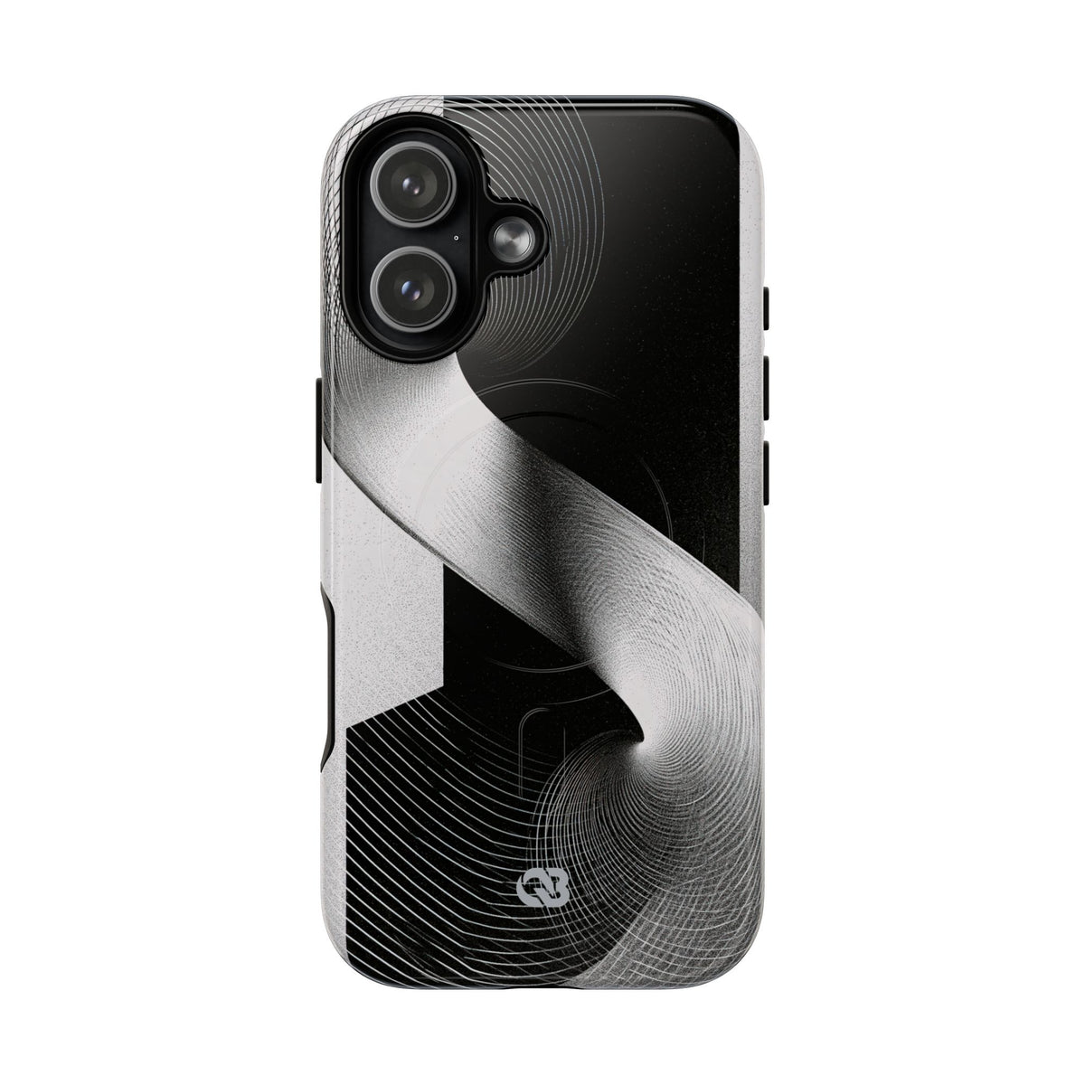 Grey Tough 2.0 Magsafe Phone Case for iPhone - Obsidian Moiré Wave