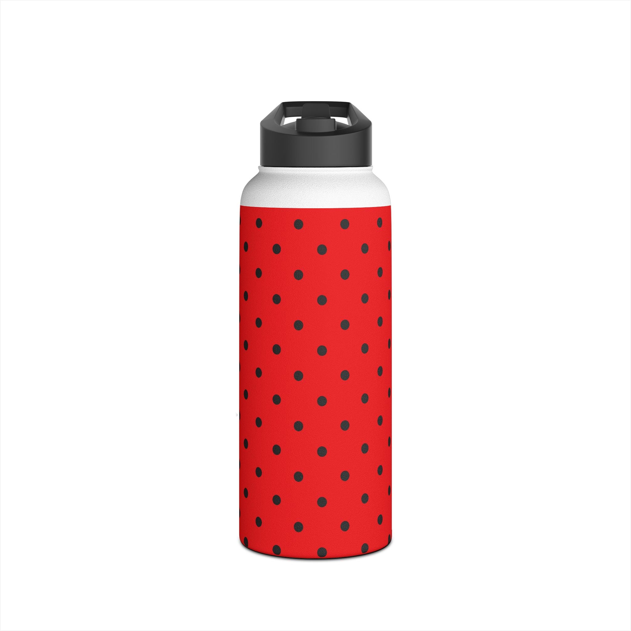 Black Dot Grid - Stainless Steel Water Bottle