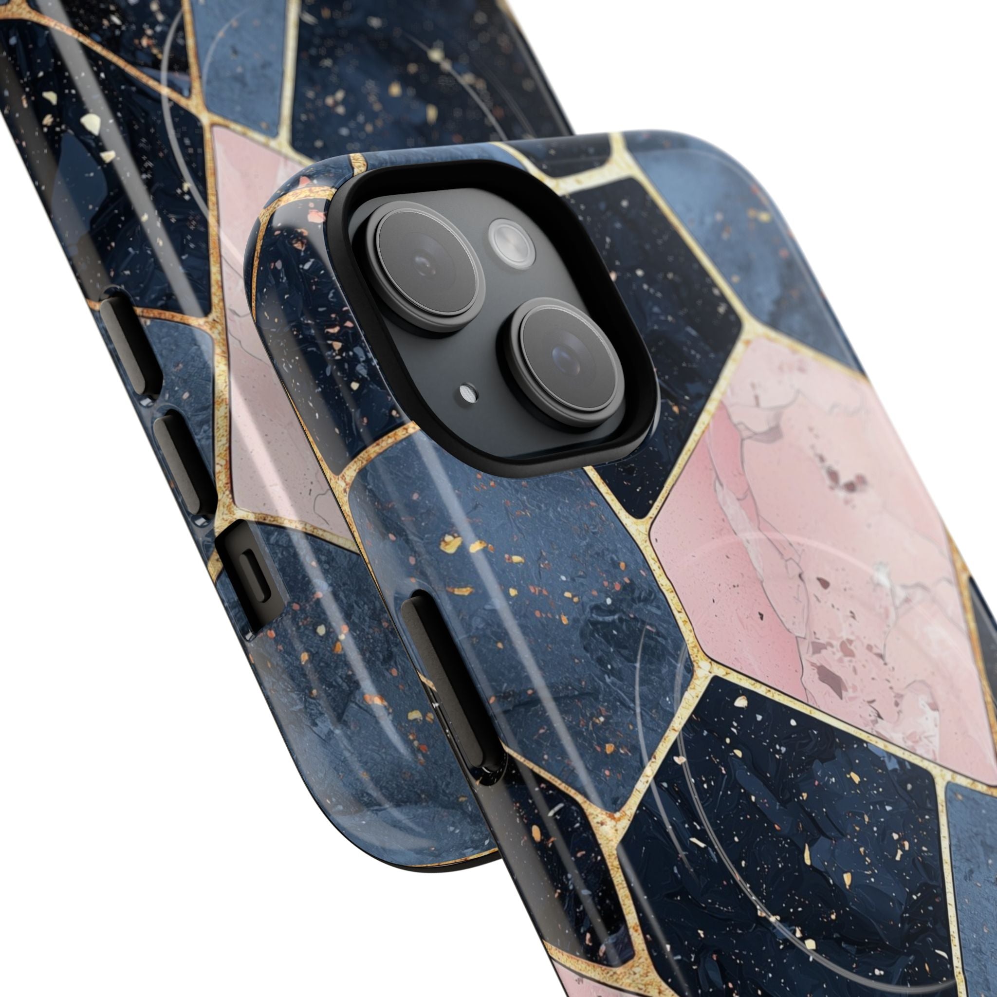 Golden Mosaic iPhone 15 Skal - Tough+