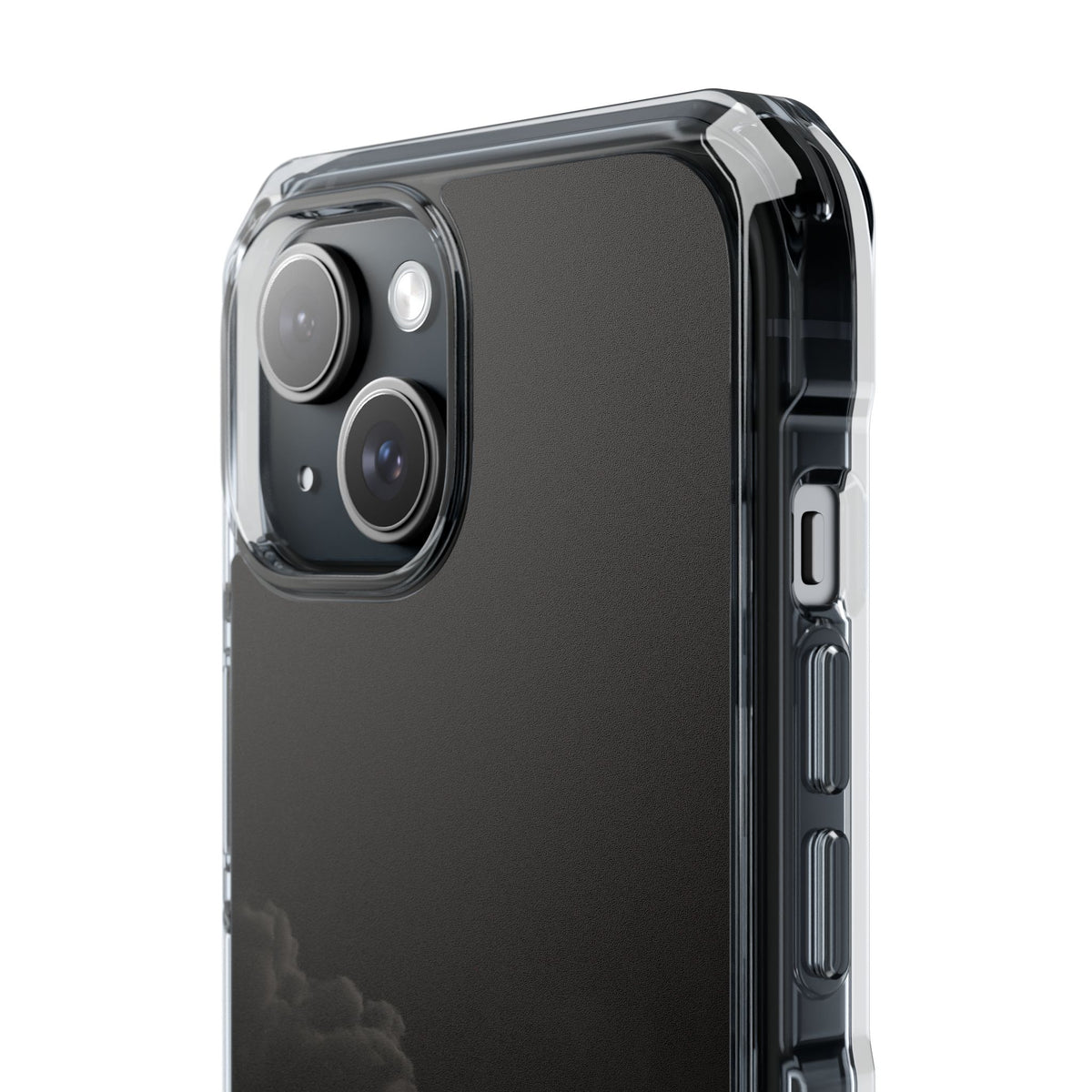 Crimson Fog Void · Clear Impact Magnetic Phone Case for iPhone · Black