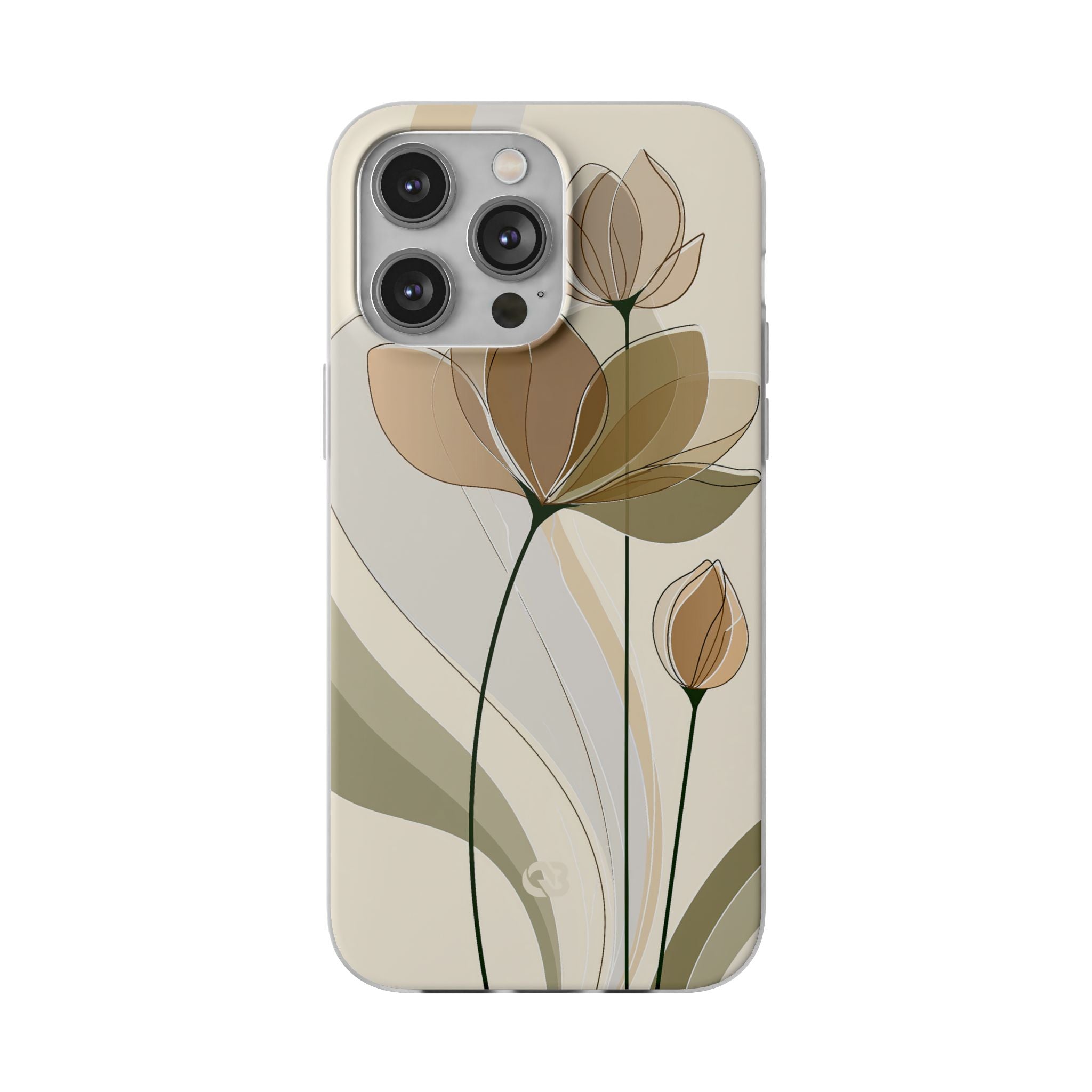 Beige Lite Phone Case for iPhone - Muted Ochre Petals