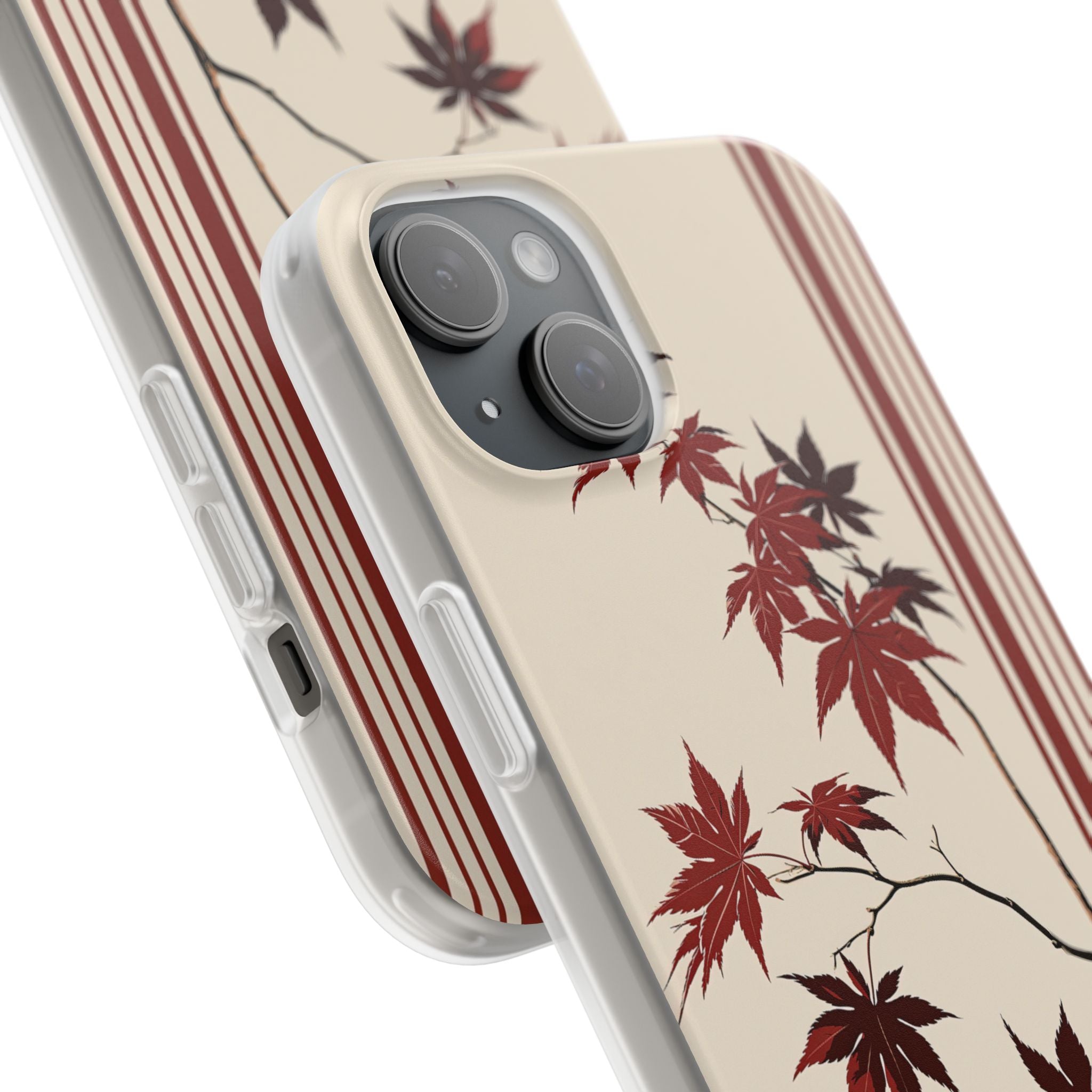 Red Lite Phone Case for iPhone - Crimson Momiji Stripe