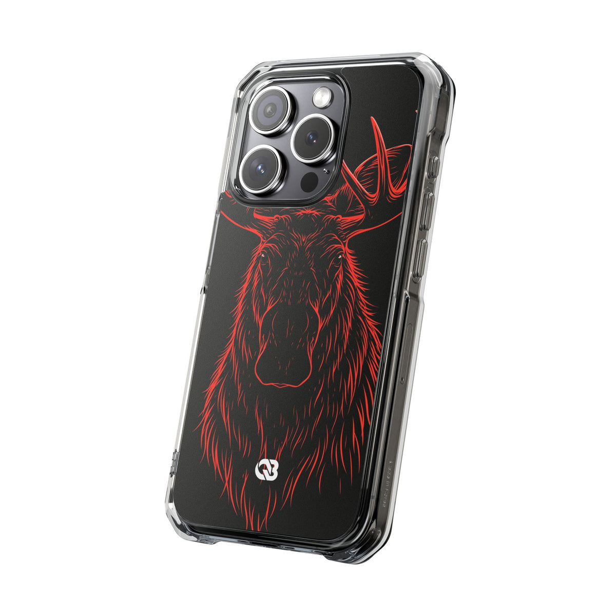 Crimson Horizon Moose · Impact Magnetic Phone Case for iPhone · Black
