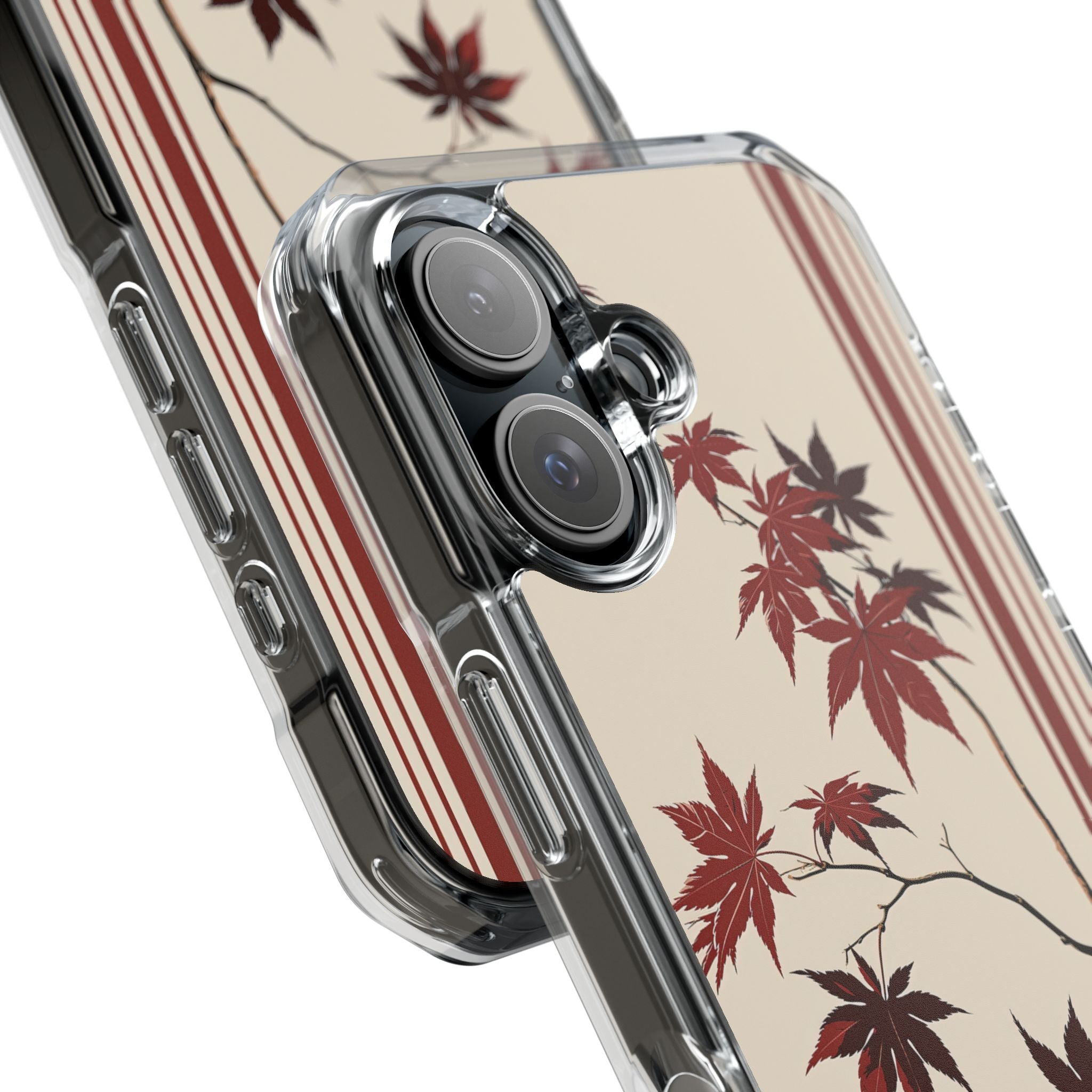 Red Impact MagSafe Phone Case for iPhone - Crimson Momiji Stripe