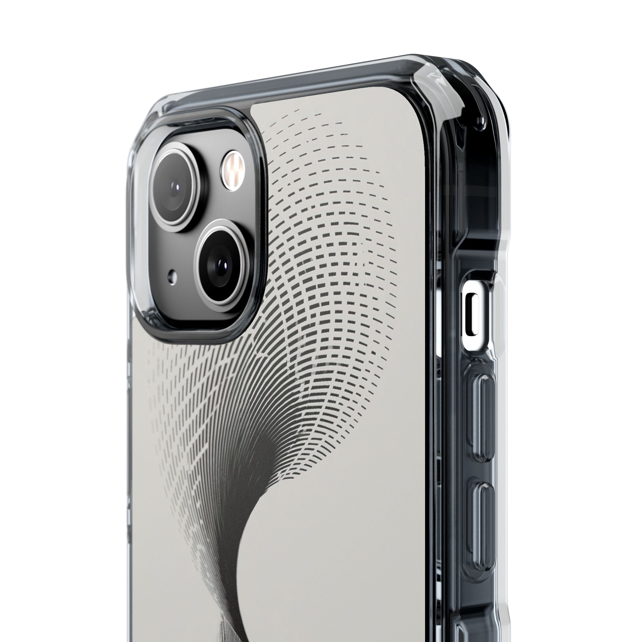 White Impact MagSafe Phone Case for iPhone - Linear Torsion Grid