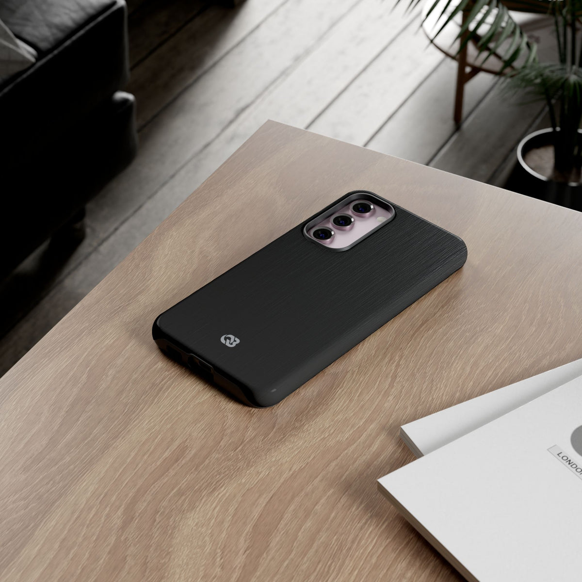 Obsidian Brushed Steel · Tough Phone Case for Samsung · Black