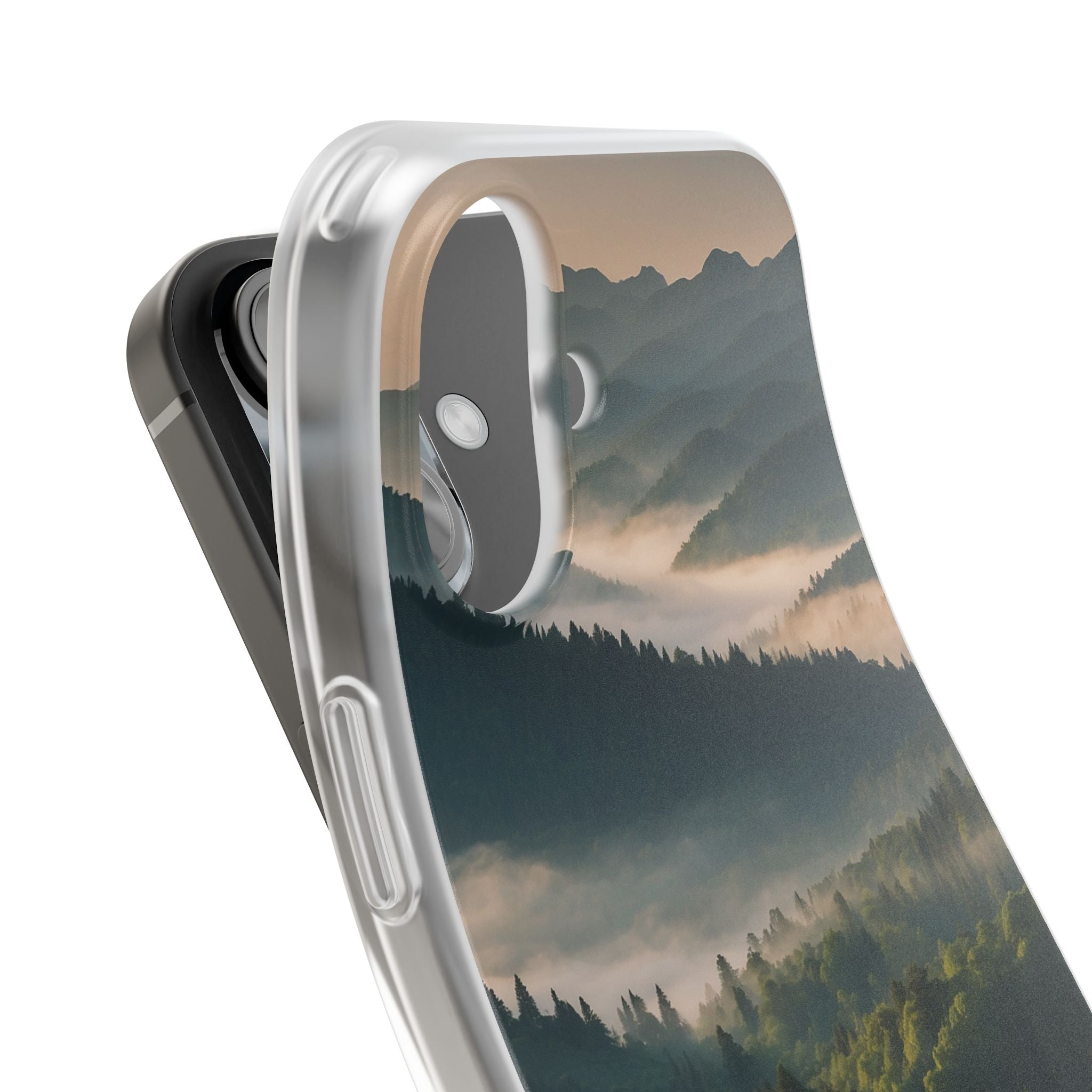 Foggy Mountain Ridge · Soft Phone Case for iPhone